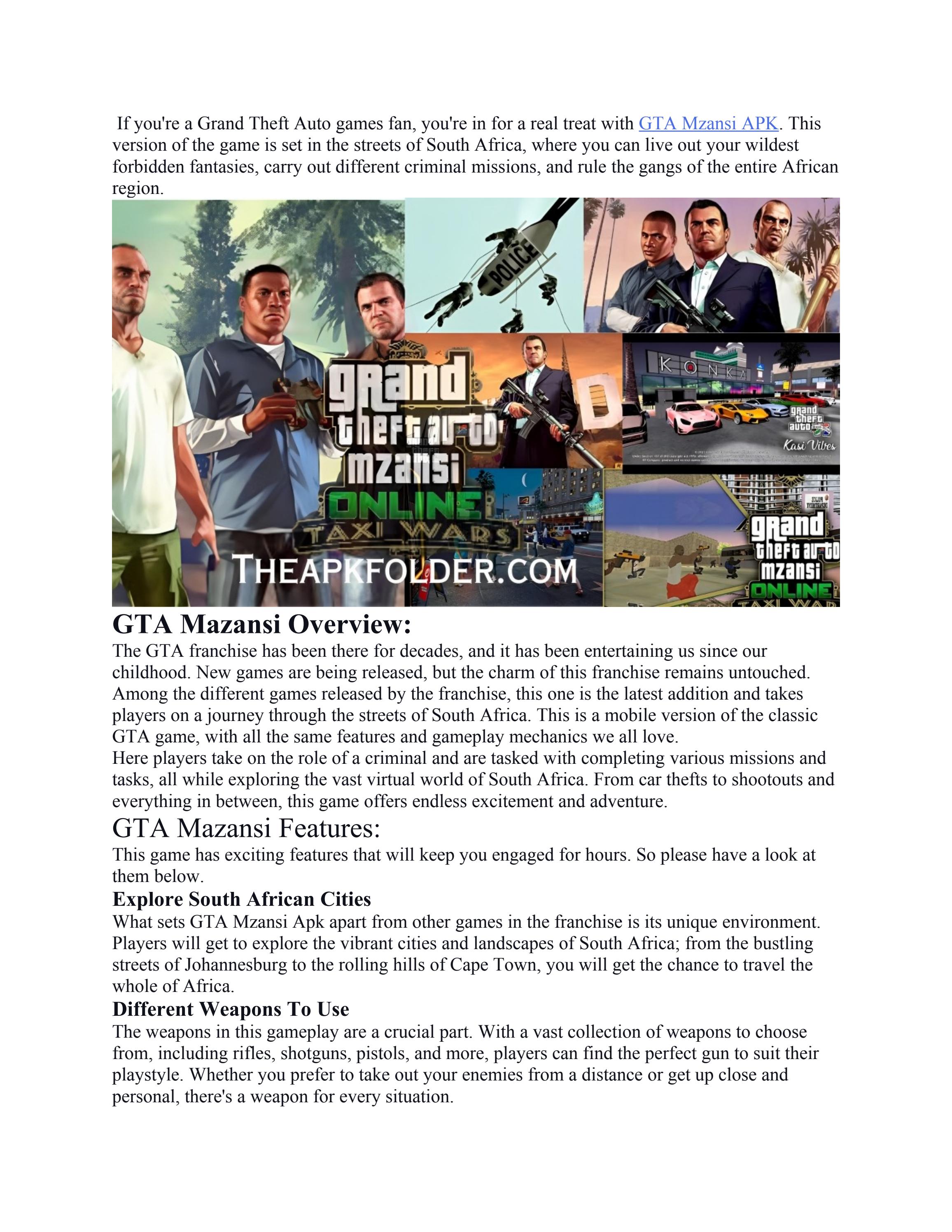 GTA Mzansi APK Download Obb File For Android by Theapkfolder Issuu