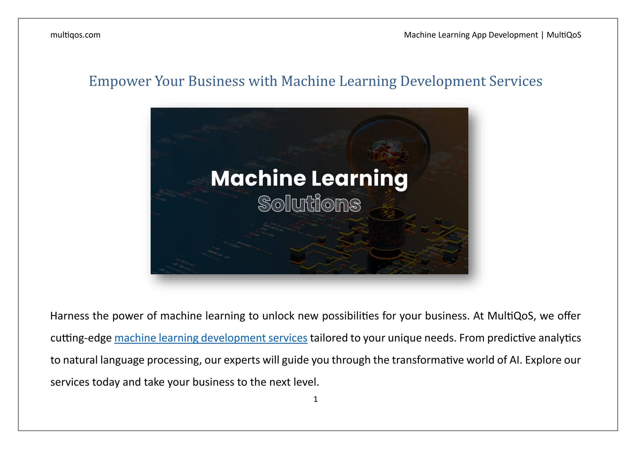 Empower Your Business with Machine Learning Development Services by ...