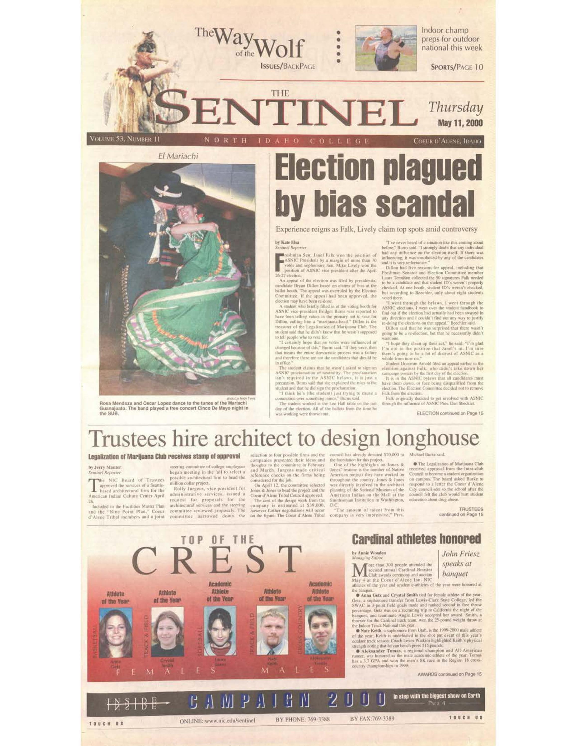 The North Idaho College Sentinel Vol 53 No 11, May 11, 2000 by Molstead ...