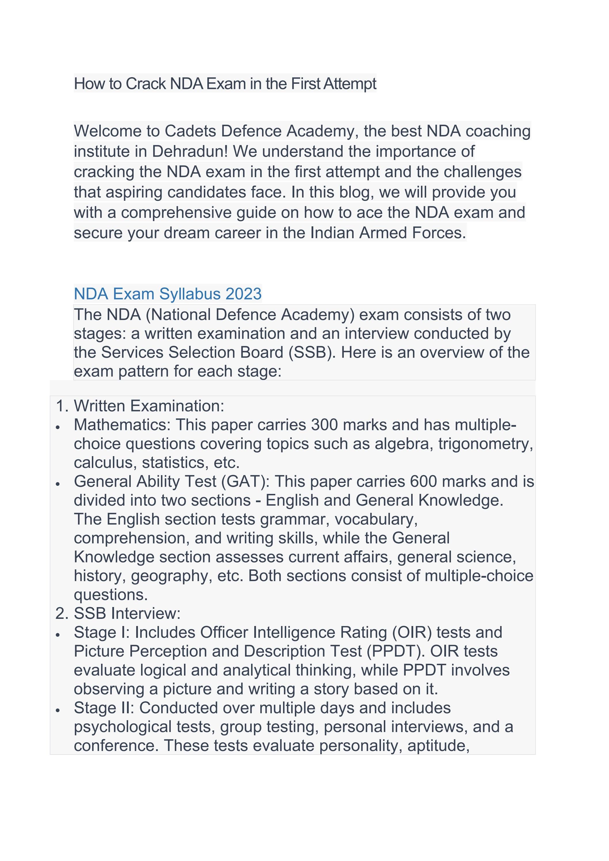 How to Crack NDA Exam in First Attempt by amica seo - Issuu