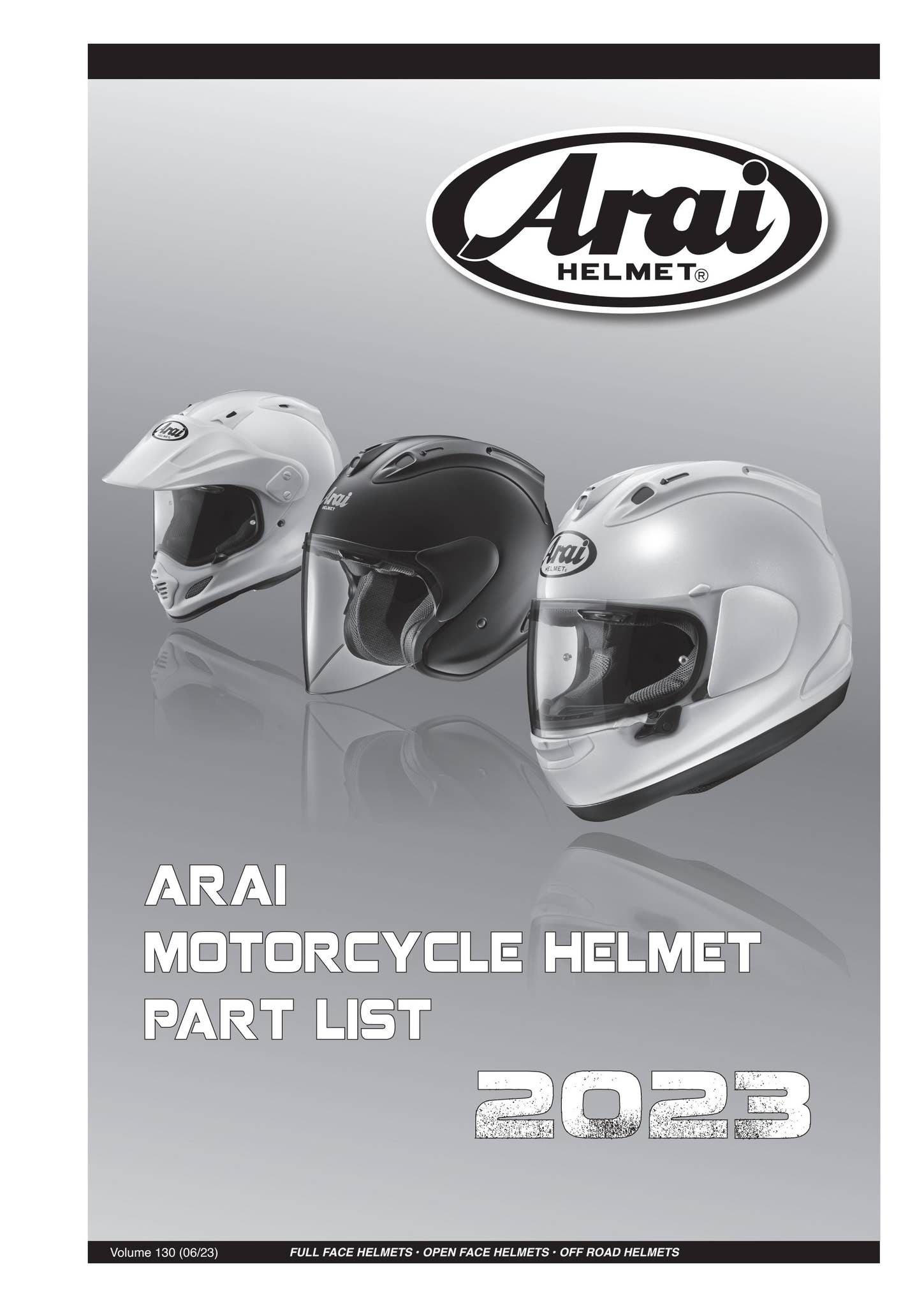 araiページ Motorcycle Helmet Part List 141 / 25 by Arai Helmet (Europe
