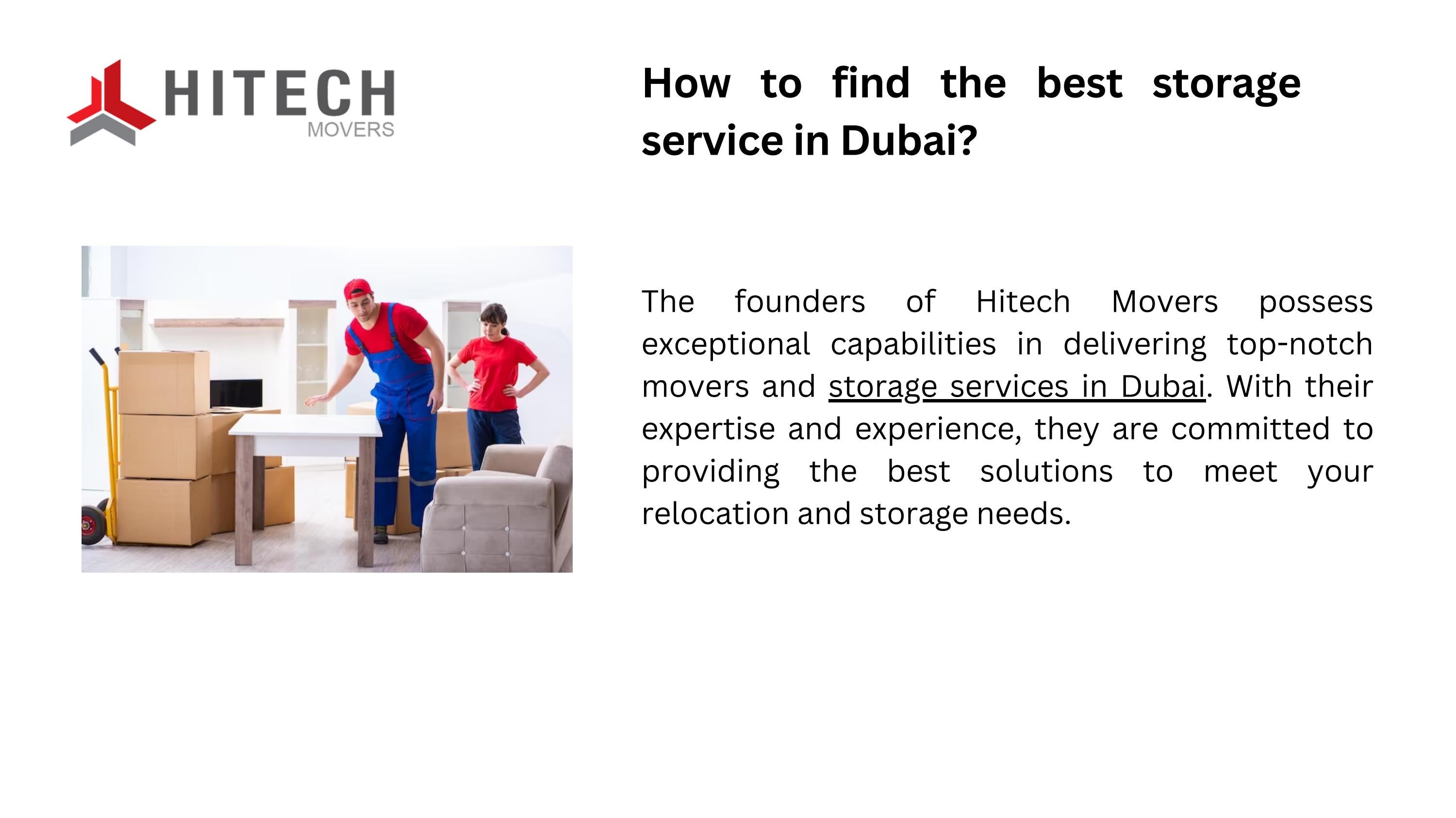 How to find the best storage service in Dubai? by Hitech movers Issuu