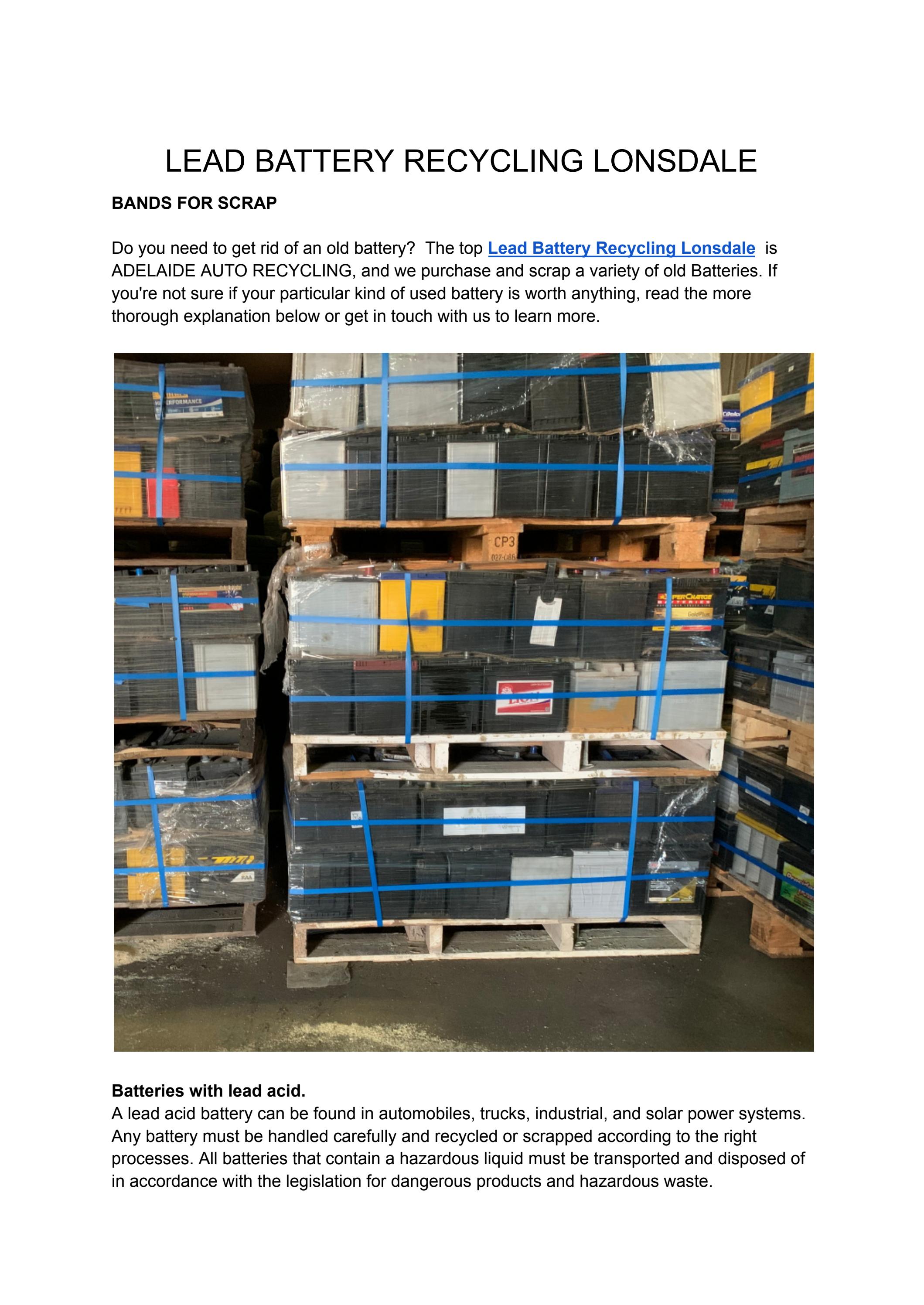 Lead Battery Recycling Adelaide Adelaide Metal Recycling 1 by