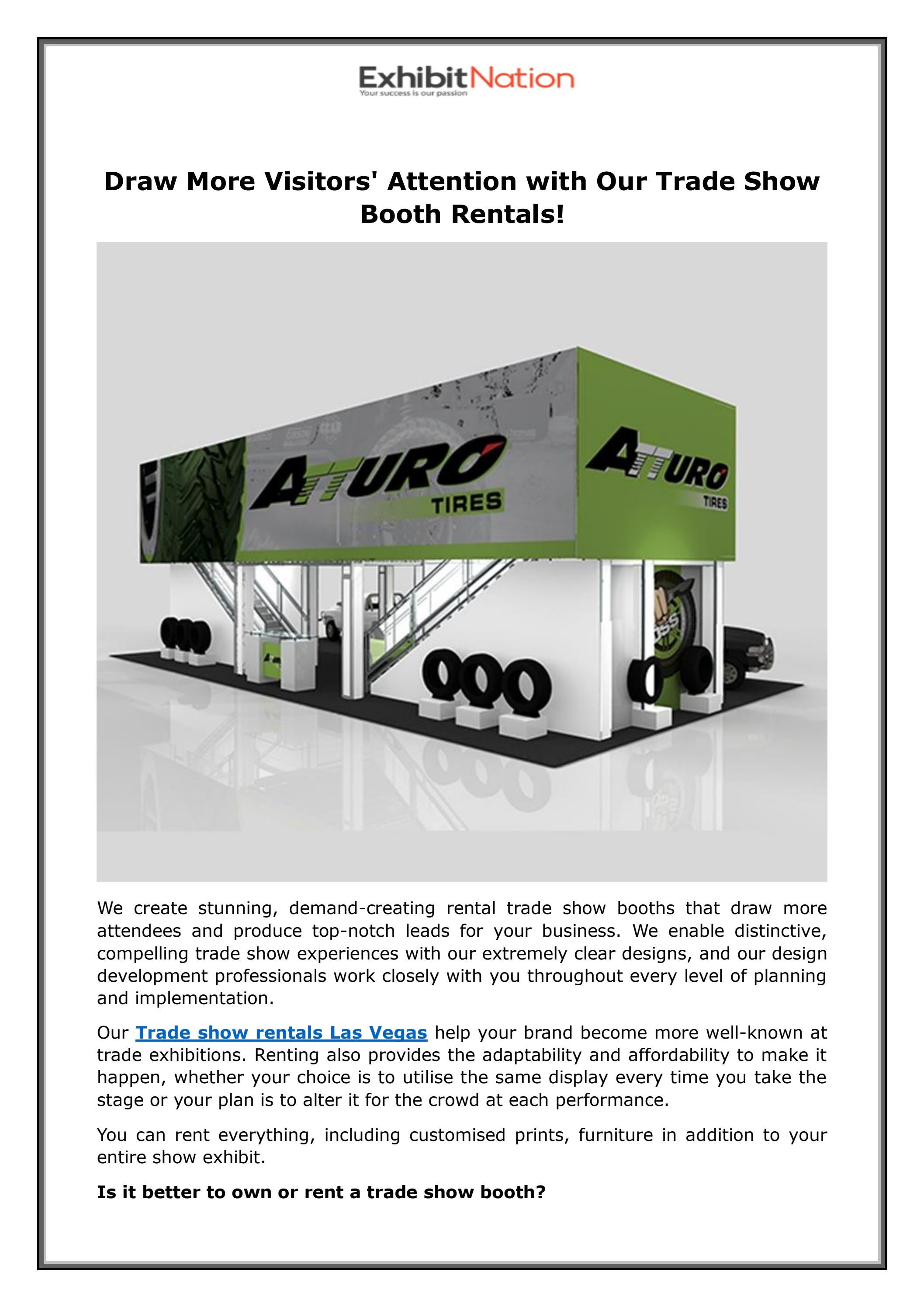 Draw More Visitors' Attention with Our Trade Show Booth Rentals! by