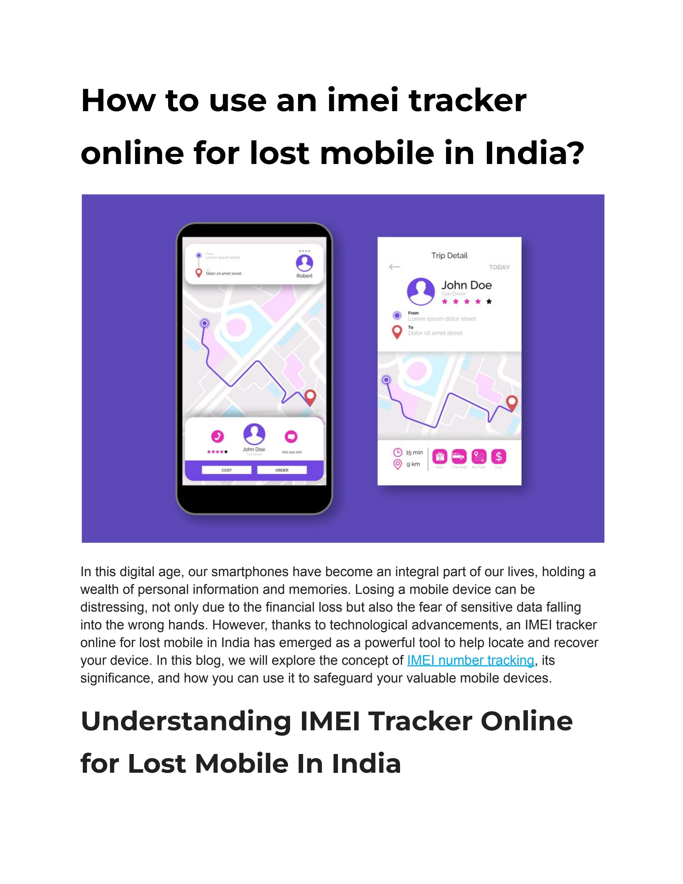 How to use an imei tracker online for lost mobile in India? by trackimei Issuu