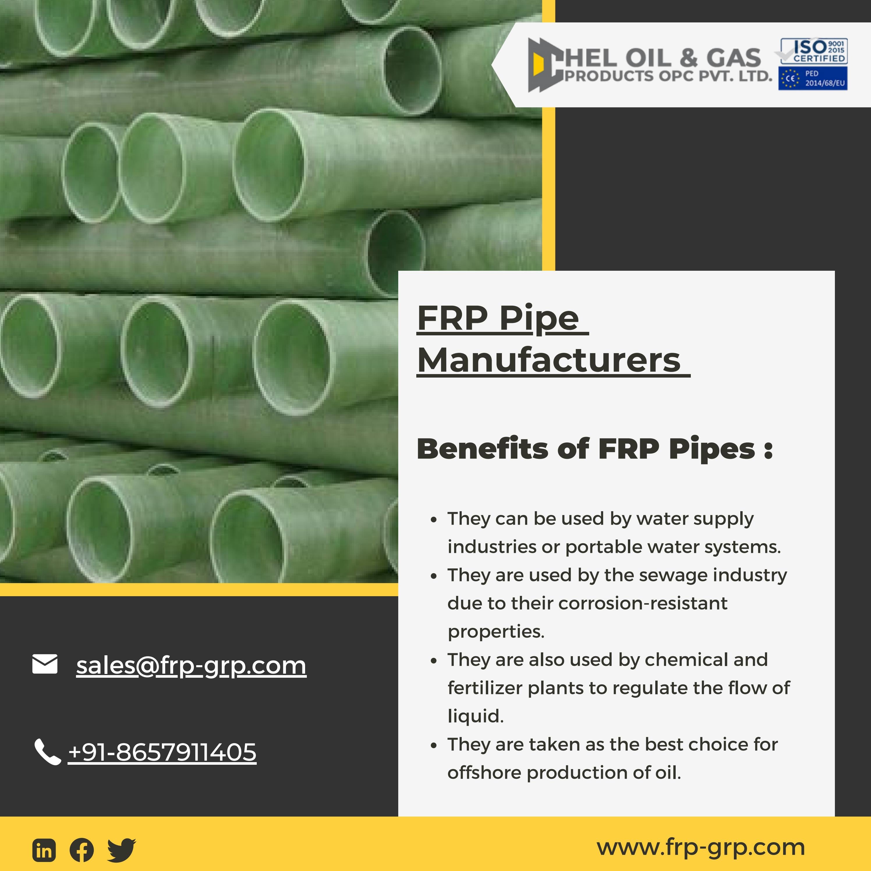 D Chel Oil & Gas FRP Pipe FRP Sheet GRP Pipe GRP Sheet by D Chel