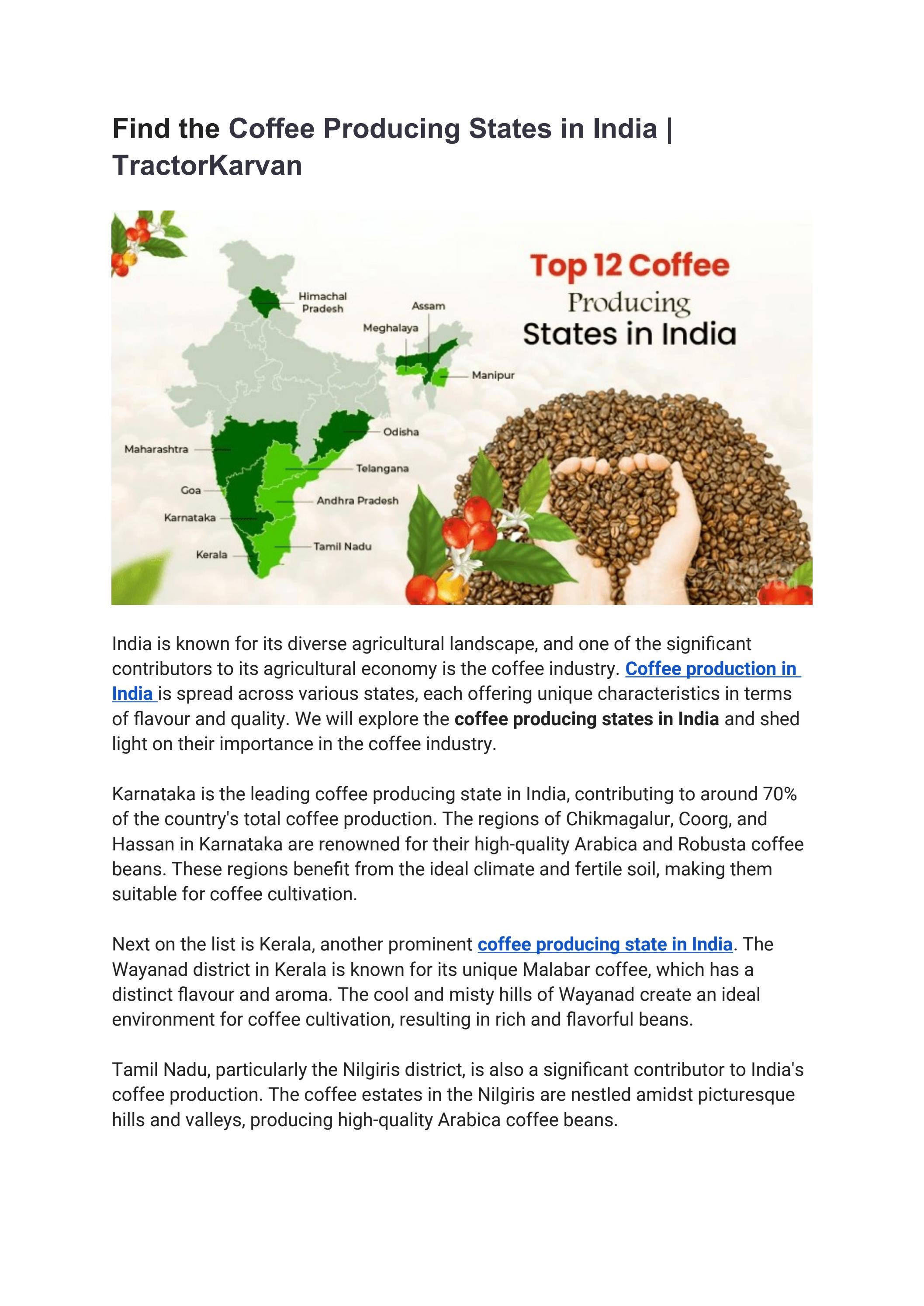 Find the Coffee Producing States in India by Anjali Rawat Issuu