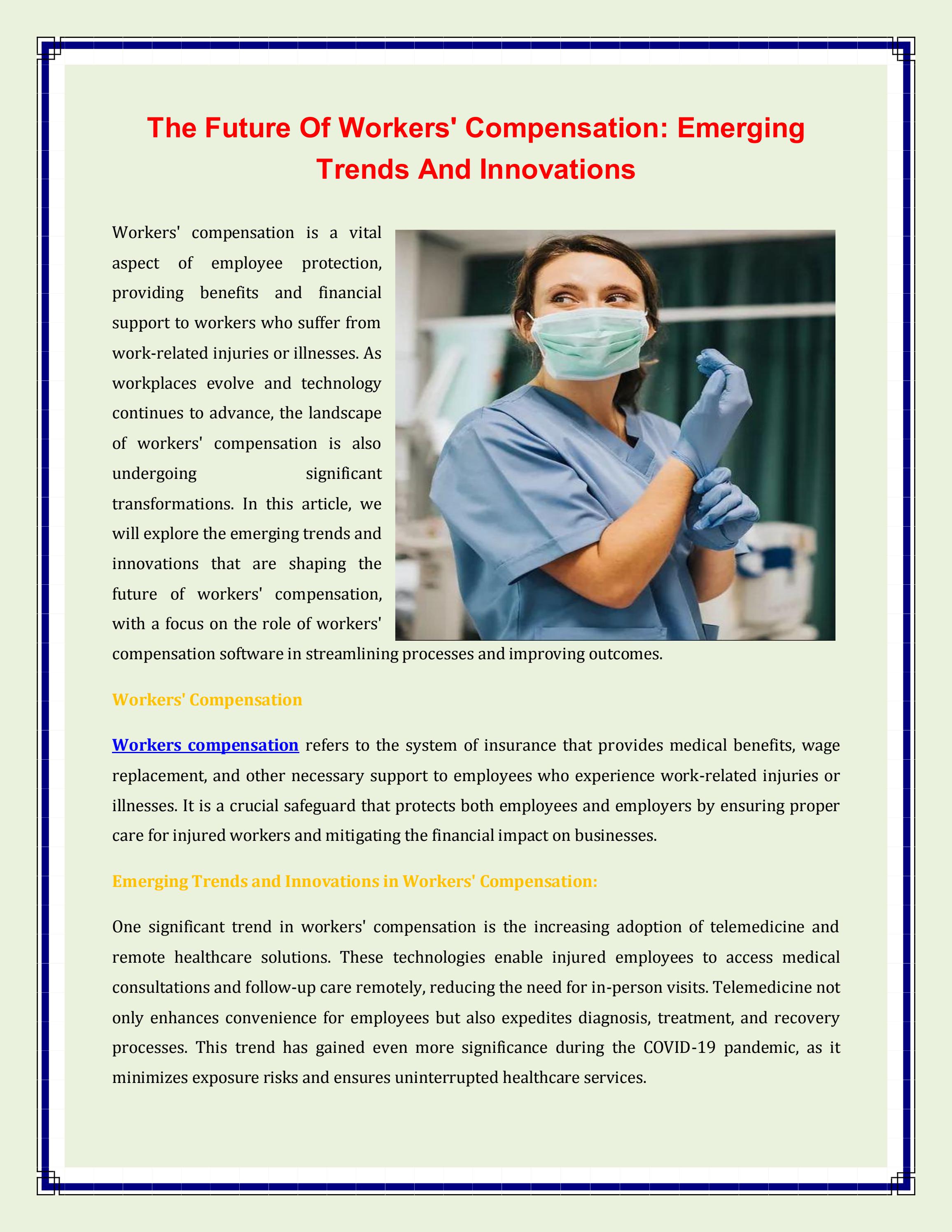 The Future Of Workers' Compensation: Emerging Trends And Innovations by ...