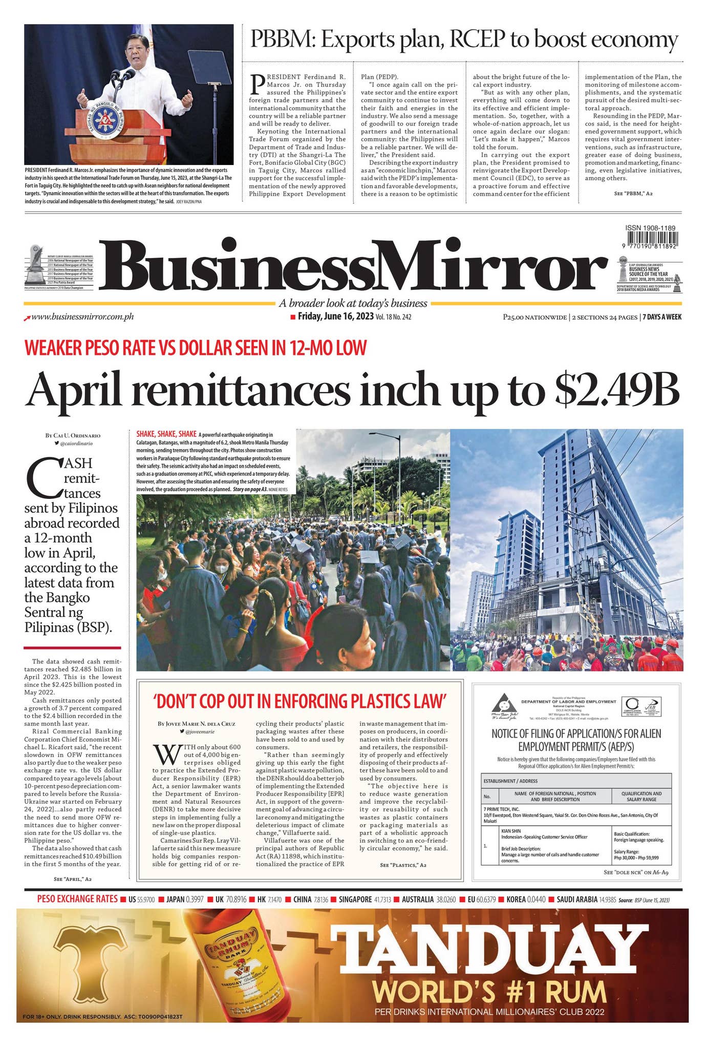 BusinessMirror June 16, 2023 by BusinessMirror - Issuu