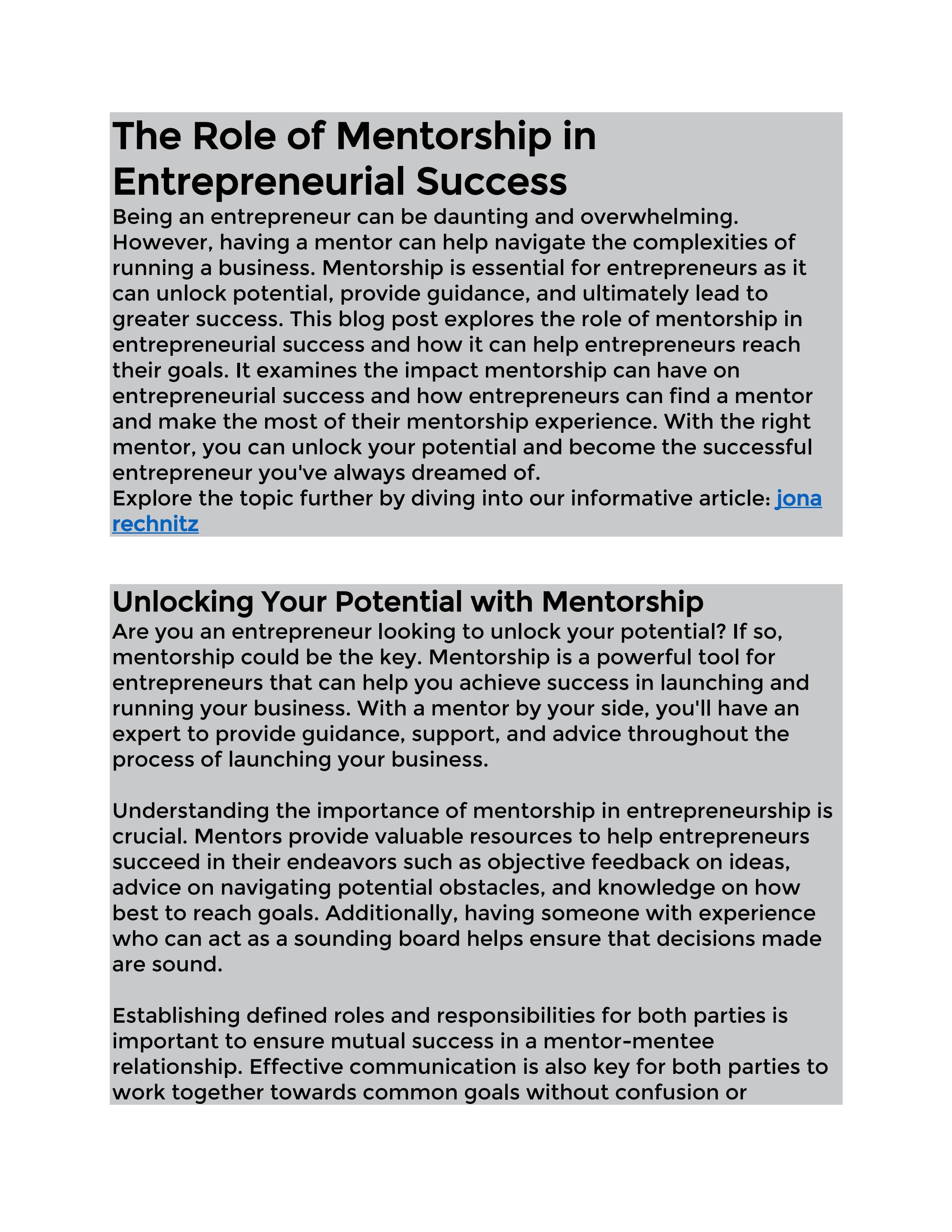 Ronald Musgrove's Remarkable Life: The Role Of Mentorship