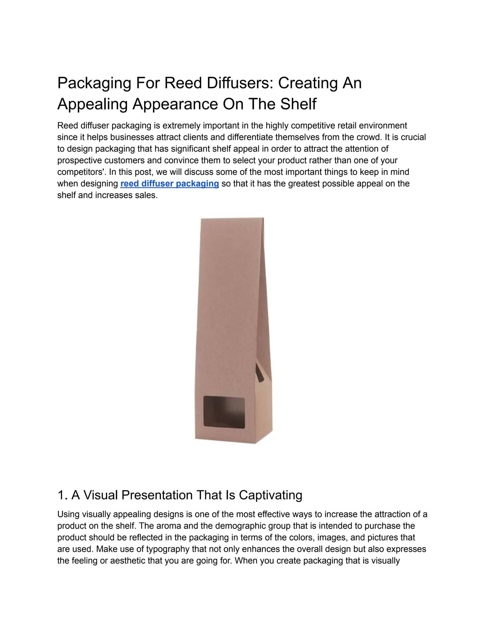 Diffusers Folder Format Packaging For Reed Diffusers: Creating An Appealing Appearance On The ...