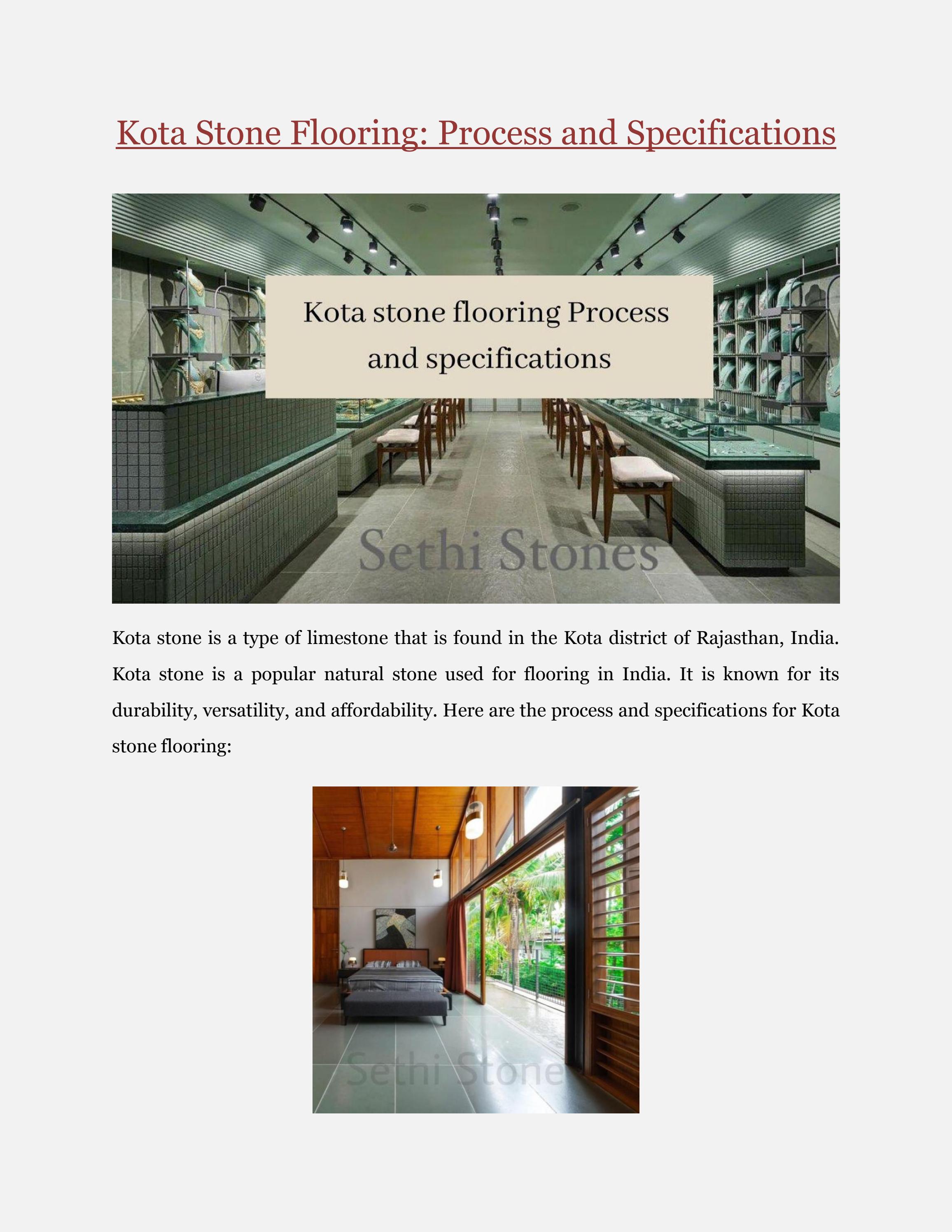 Kota Stone FlooringProcess and specifications by Sethi Stones Issuu