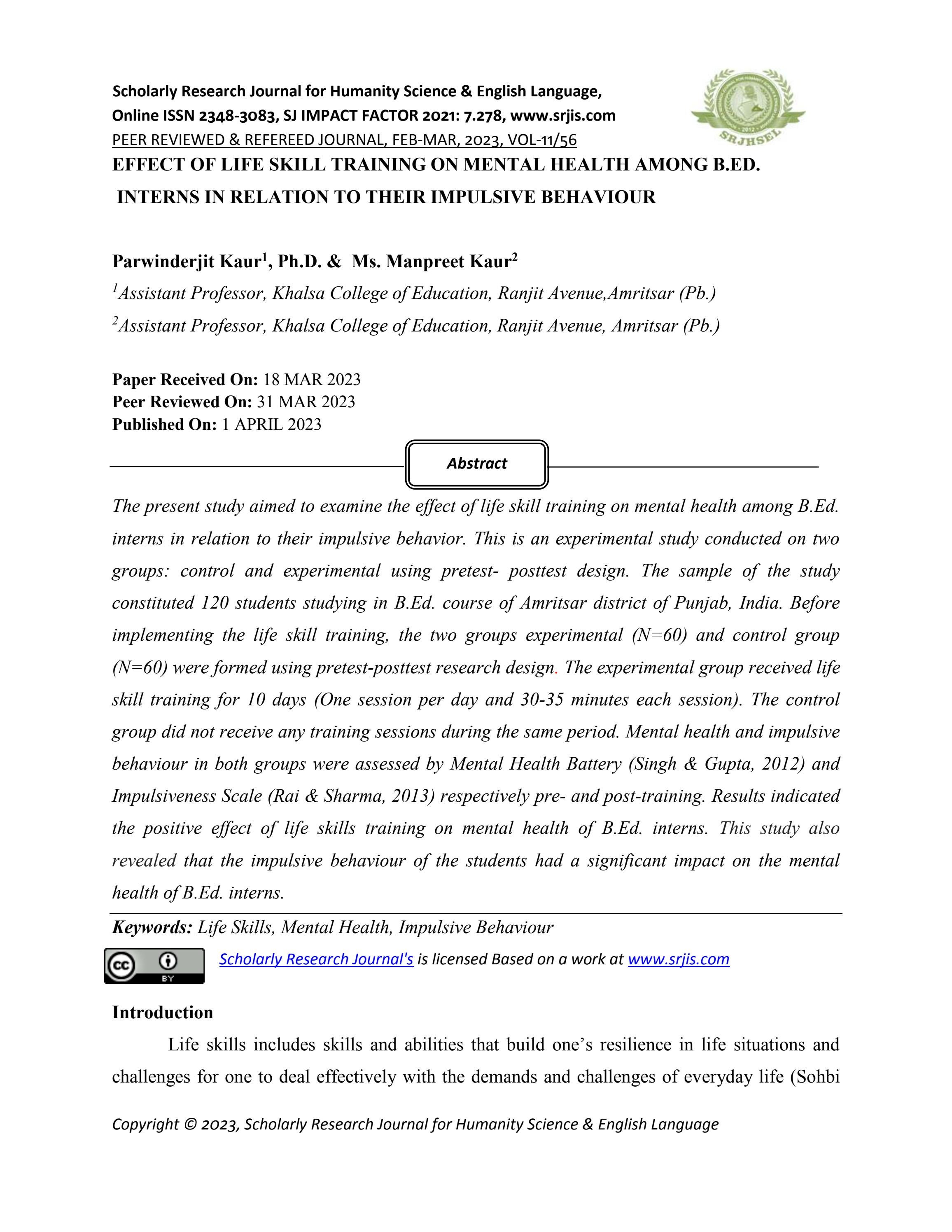 effect-of-life-skill-training-on-mental-health-among-b-ed-interns-in