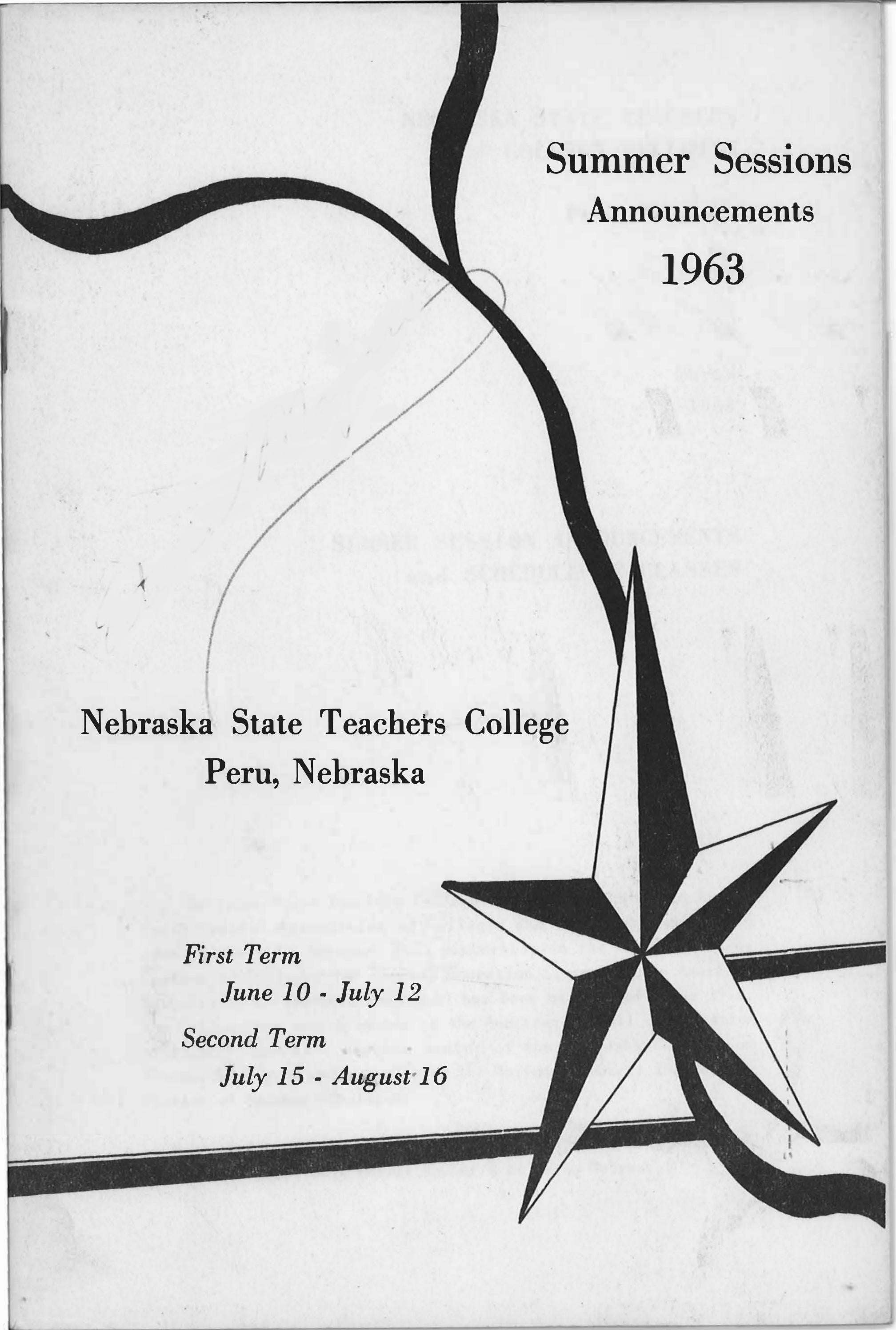 1963 Summer Catalog of Peru State Teachers College (Nebraska) by Peru