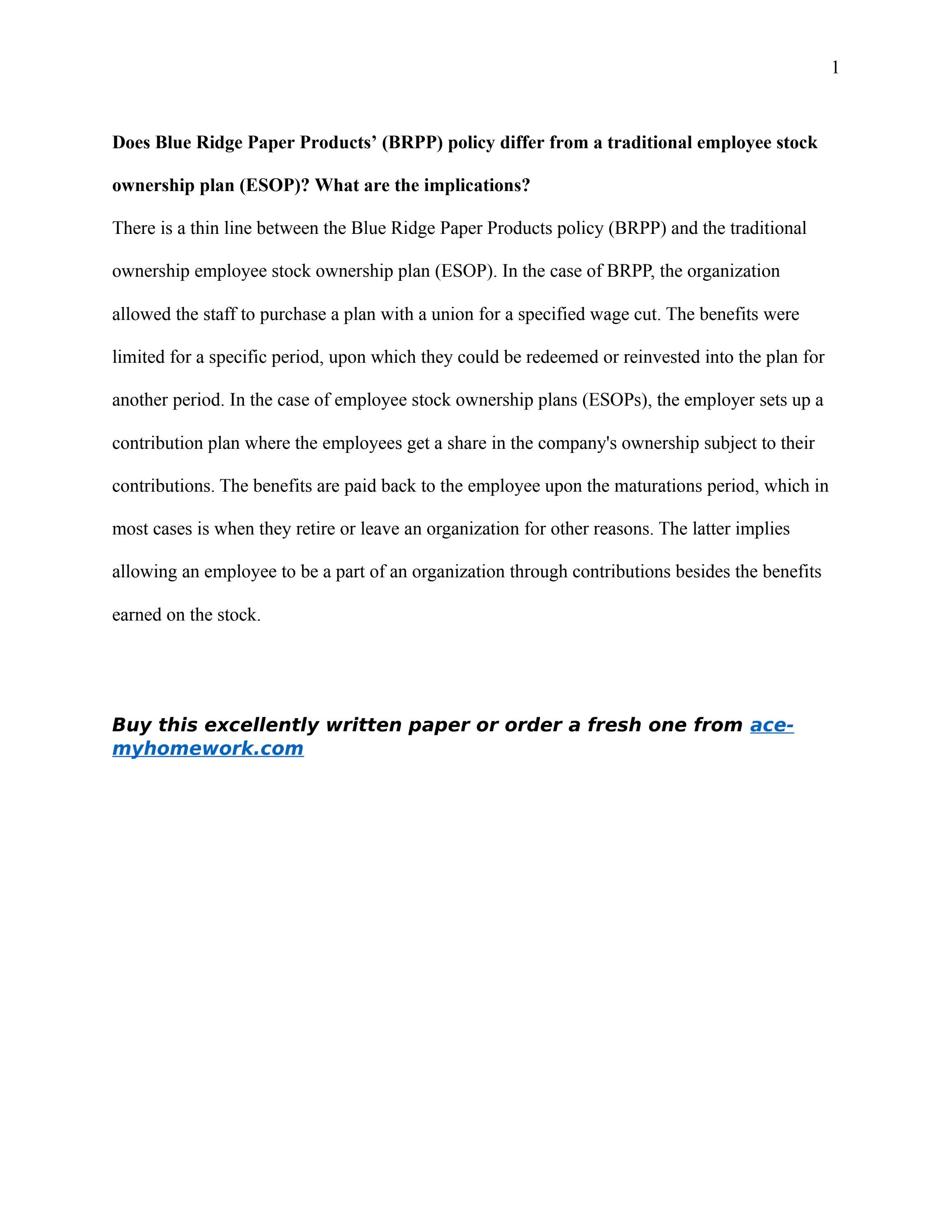 Blue Ridge Paper Products’ (BRPP) policy by acemyhomework Issuu