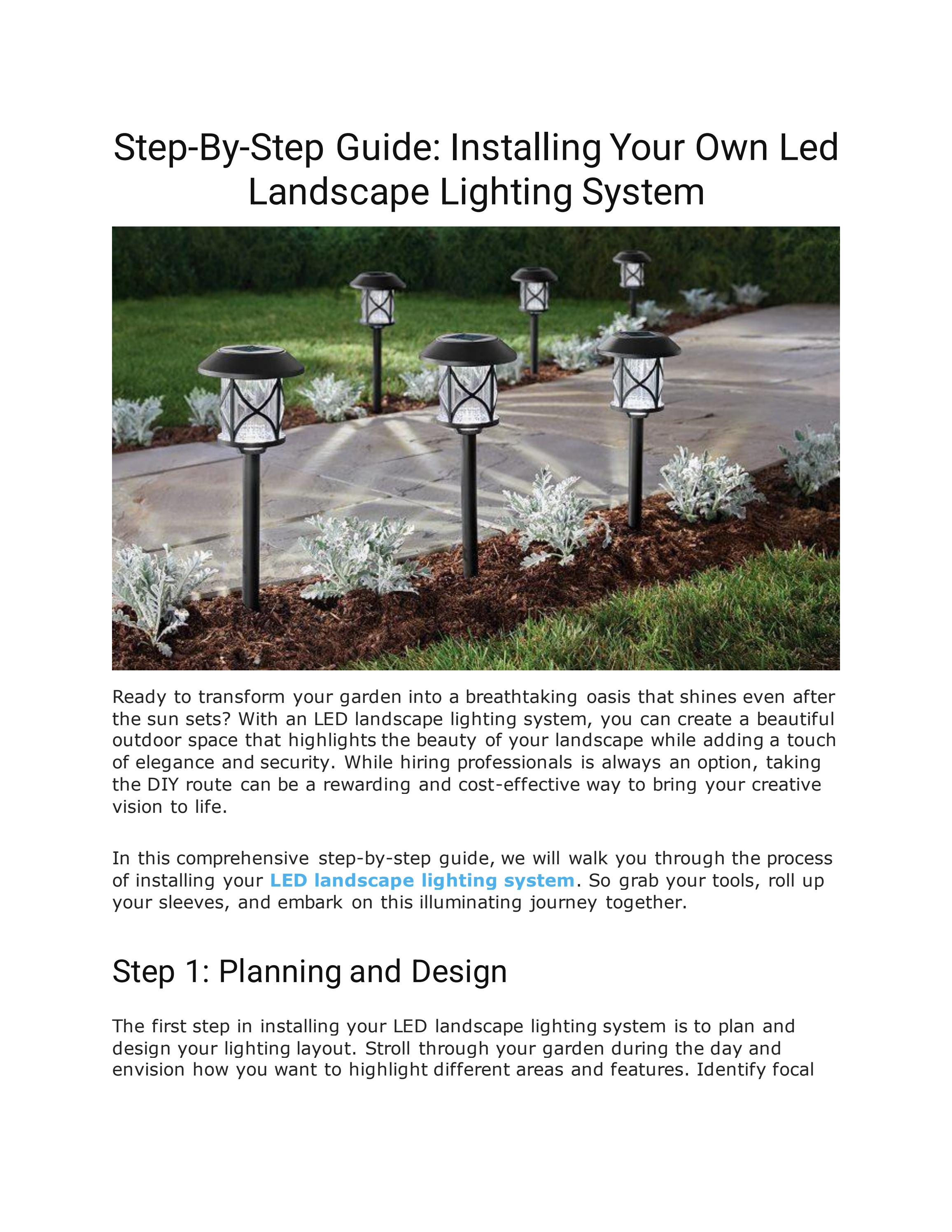 Step By Step Guide Installing Your Own Led Landscape Lighting System