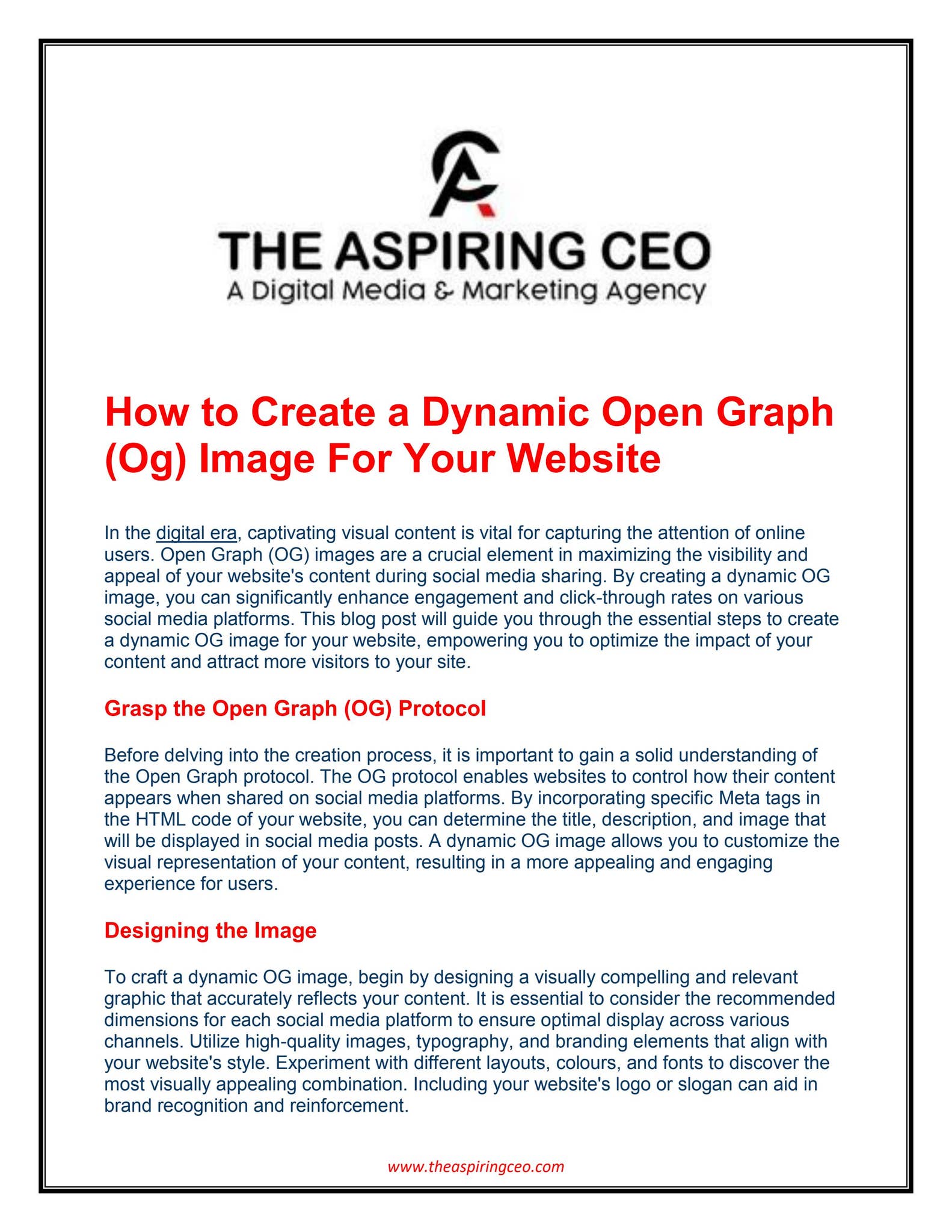 How to Create a Dynamic Open Graph (Og) Image For Your Website by Your ...