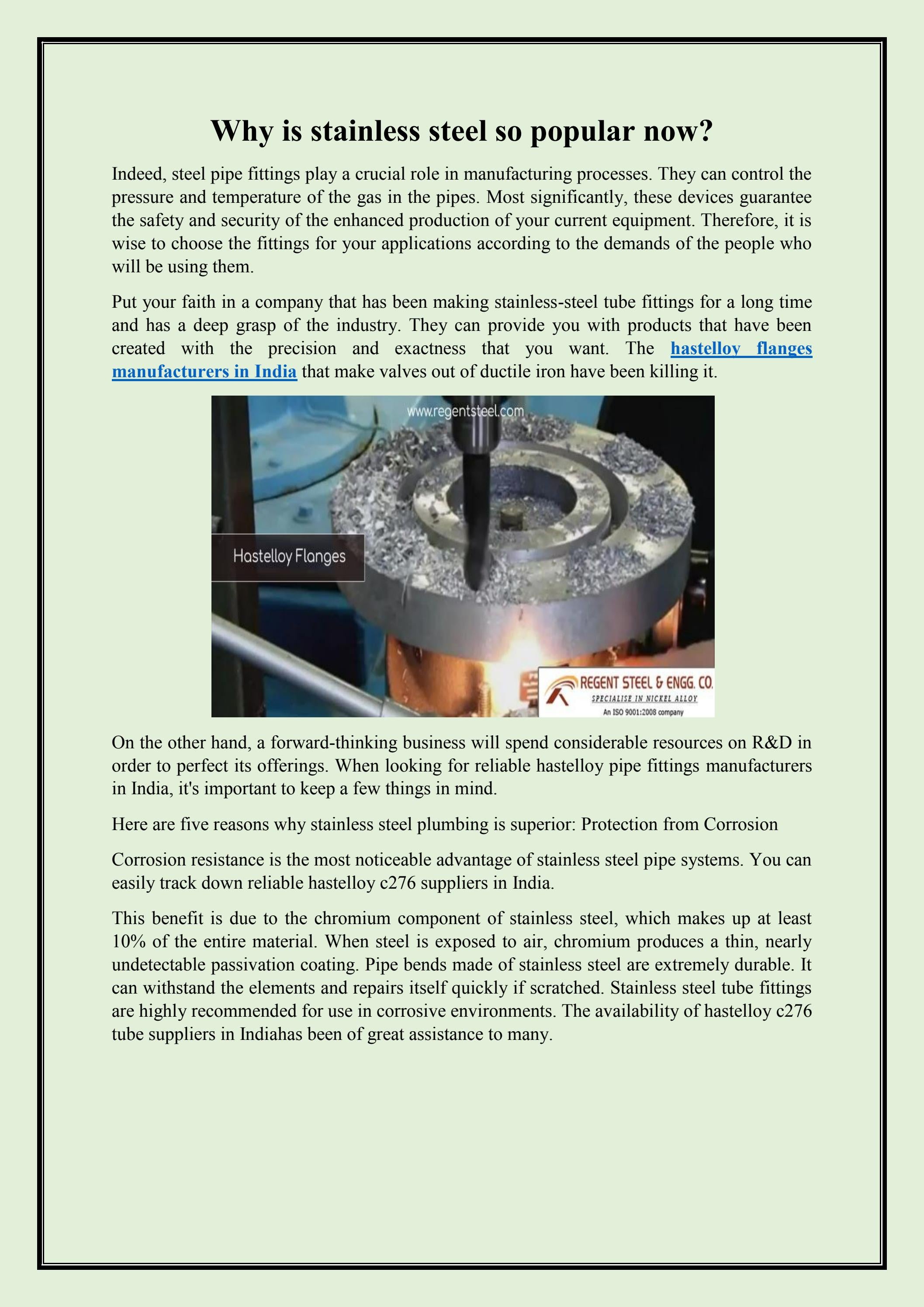 Why is stainless steel so popular now? by Tick Tock Issuu