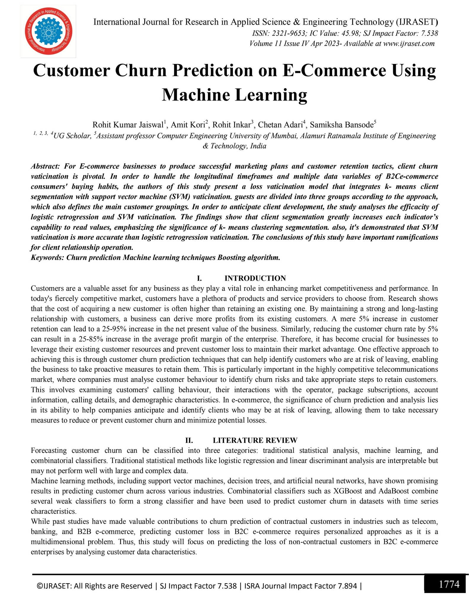 Customer Churn Prediction on E-Commerce Using Machine Learning by ...