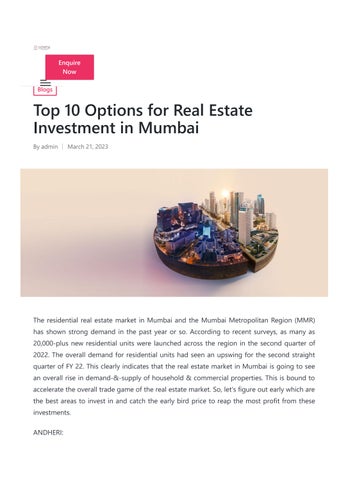 EXPLORE THE POTENTIAL OF GOREGAON, MUMBAI'S THRIVING BUSINESS DISTRICT!   