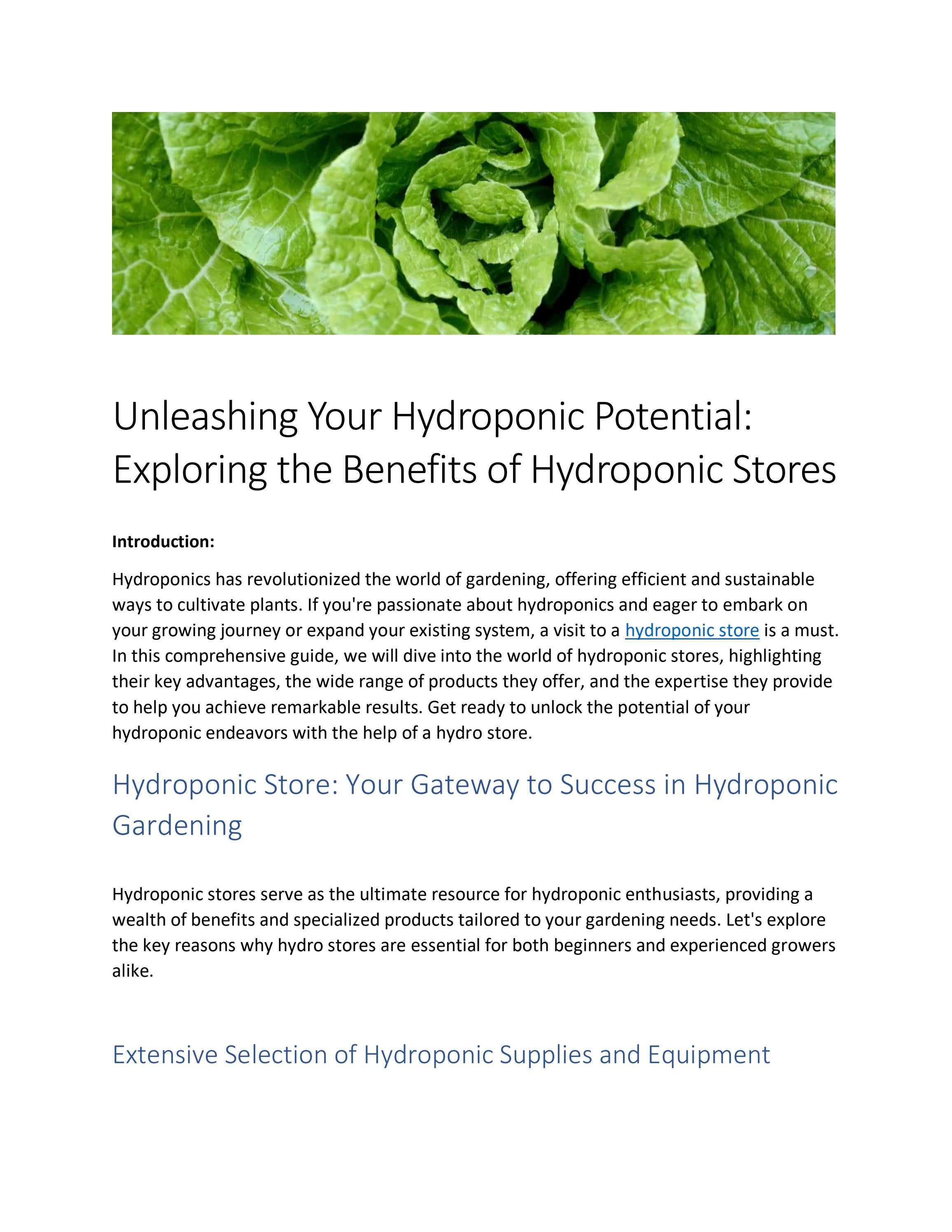 Exploring the Benefits of Hydroponic Stores by frankdabish Issuu
