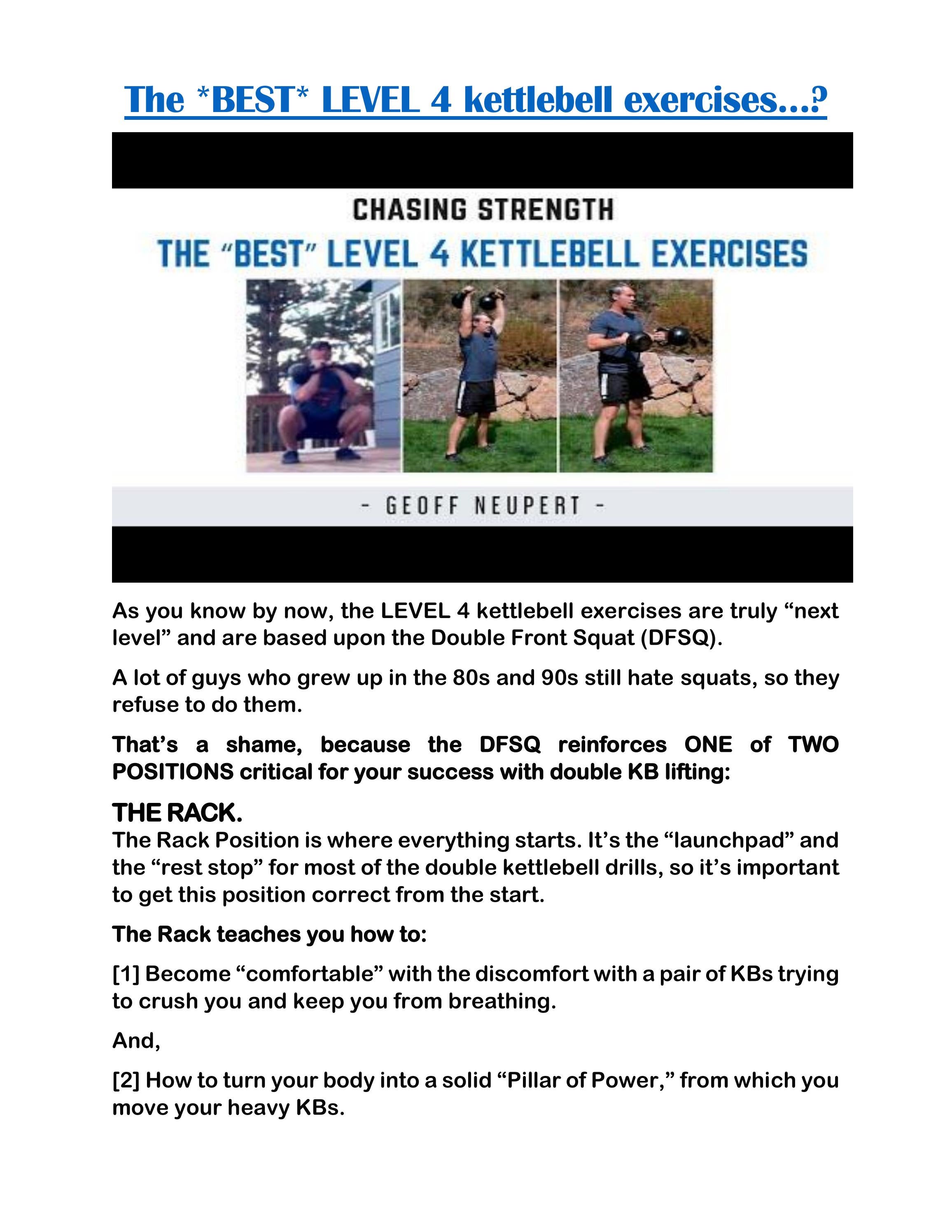 The *BEST* LEVEL 4 kettlebell exercises…? by Geoff Neupert Issuu