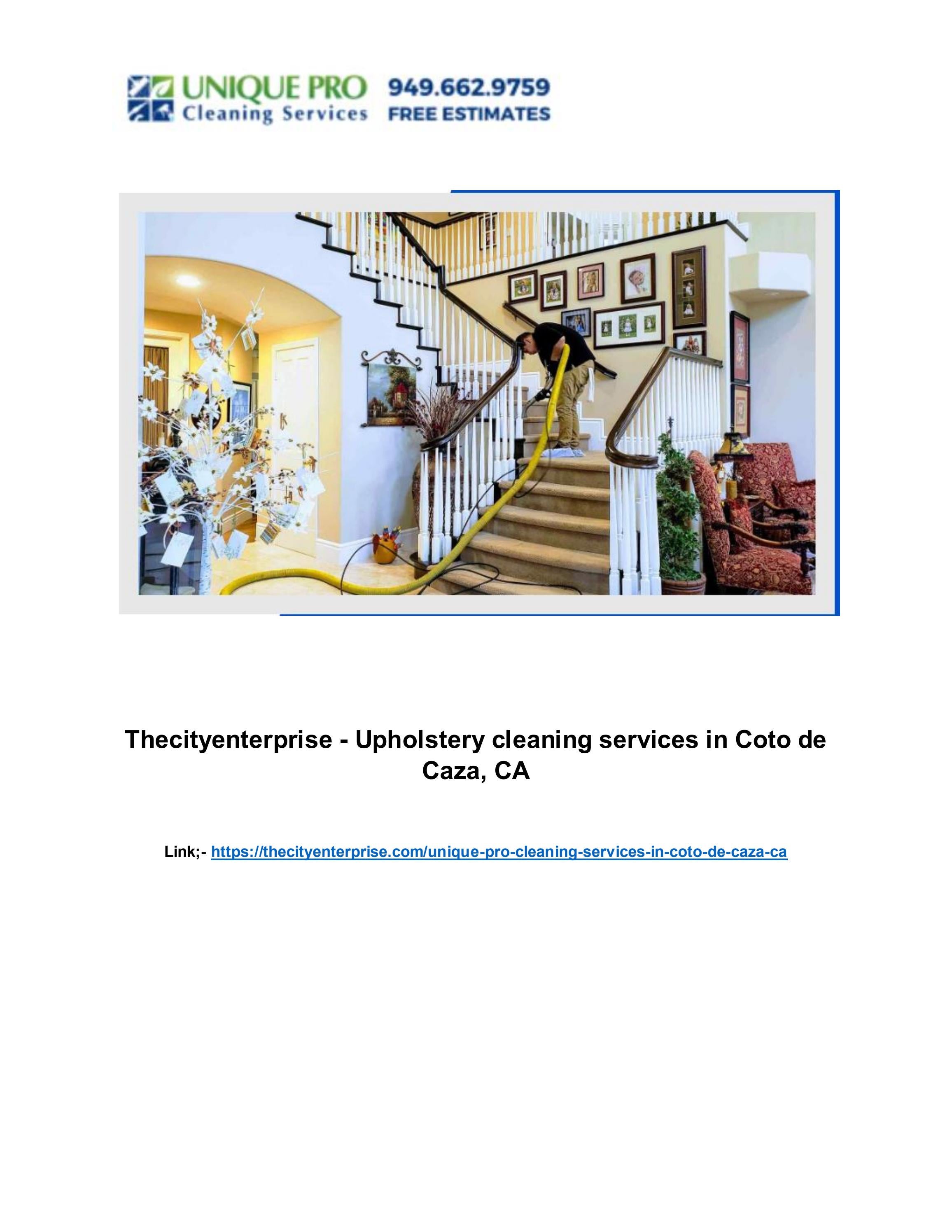 Thecityenterprise Upholstery cleaning services in Coto de Caza, CA by