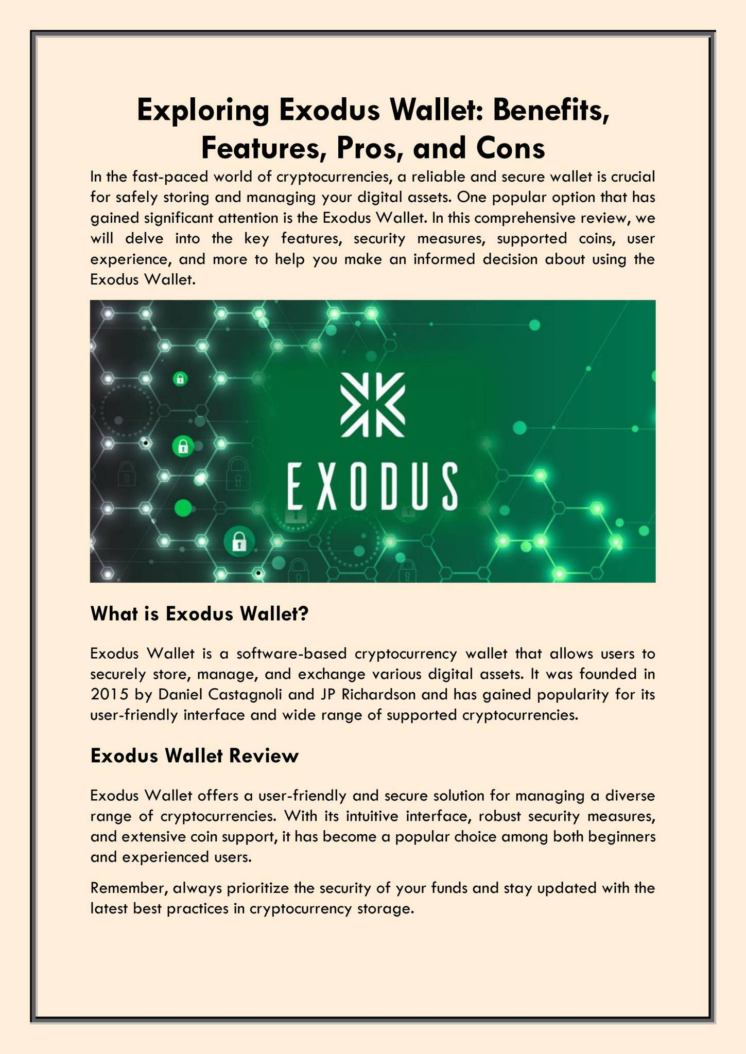 Exploring Exodus Wallet: Benefits, Features, Pros, and Cons by  sauvonsnosdents - Issuu