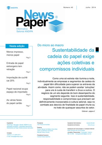 Cover of "NEWSPAPER ANDIPA, edição 40 julho 2014"