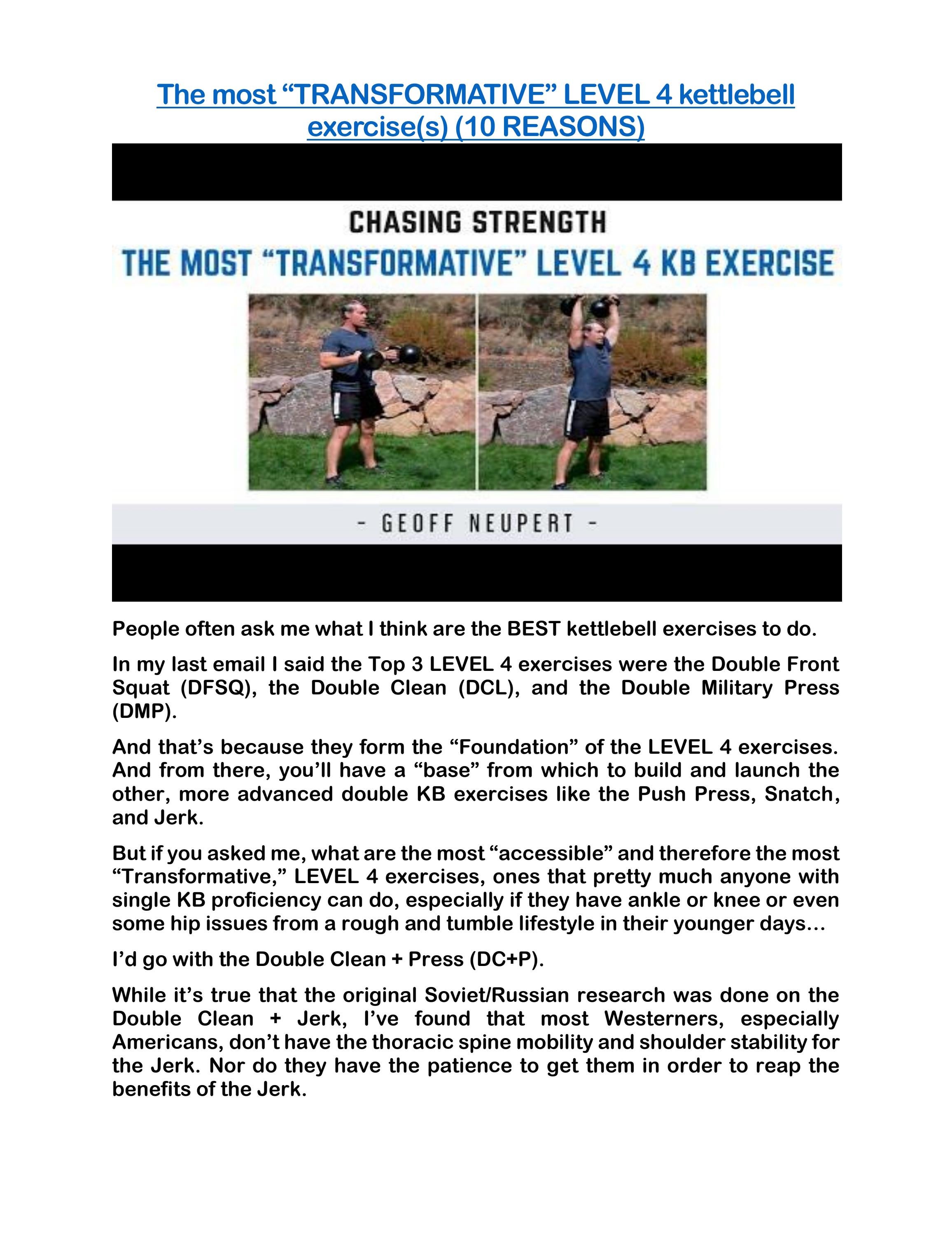 The most “TRANSFORMATIVE” LEVEL 4 kettlebell exercise(s) (10 REASONS