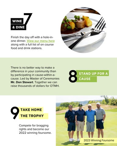 2023 Golfer Participant 指南 : OTMH Charity Golf Tournament 第 11 页