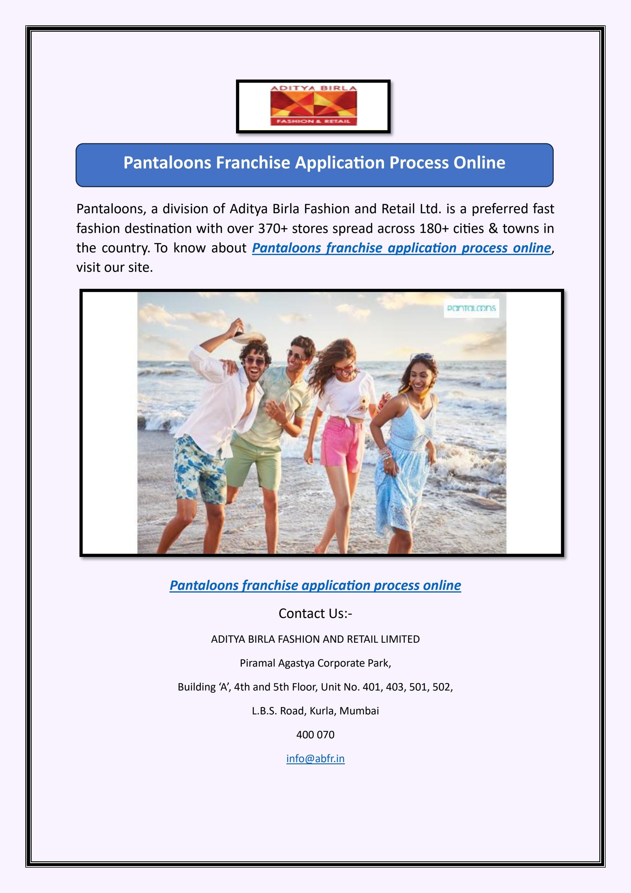 Pantaloons Franchise Application Process Online by justin biber Issuu