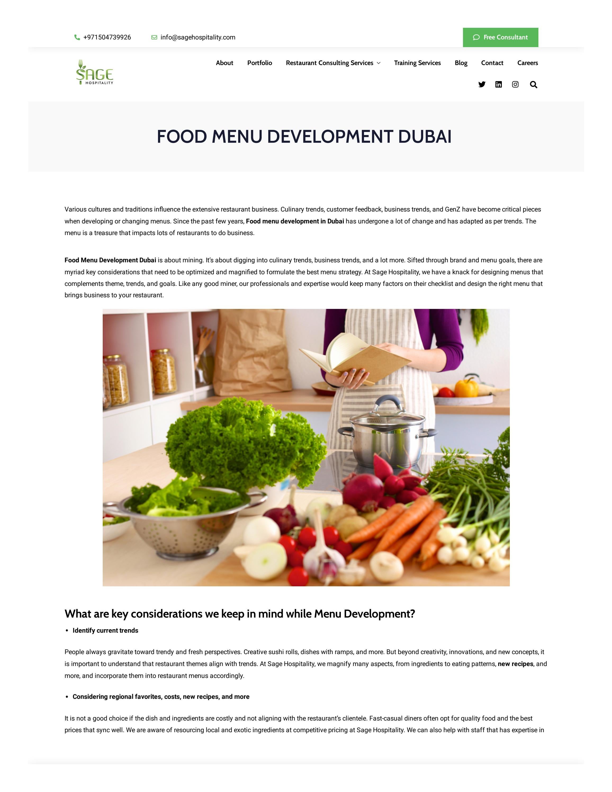 FOOD MENU DEVELOPMENT DUBAI by Sage Hospitality Issuu