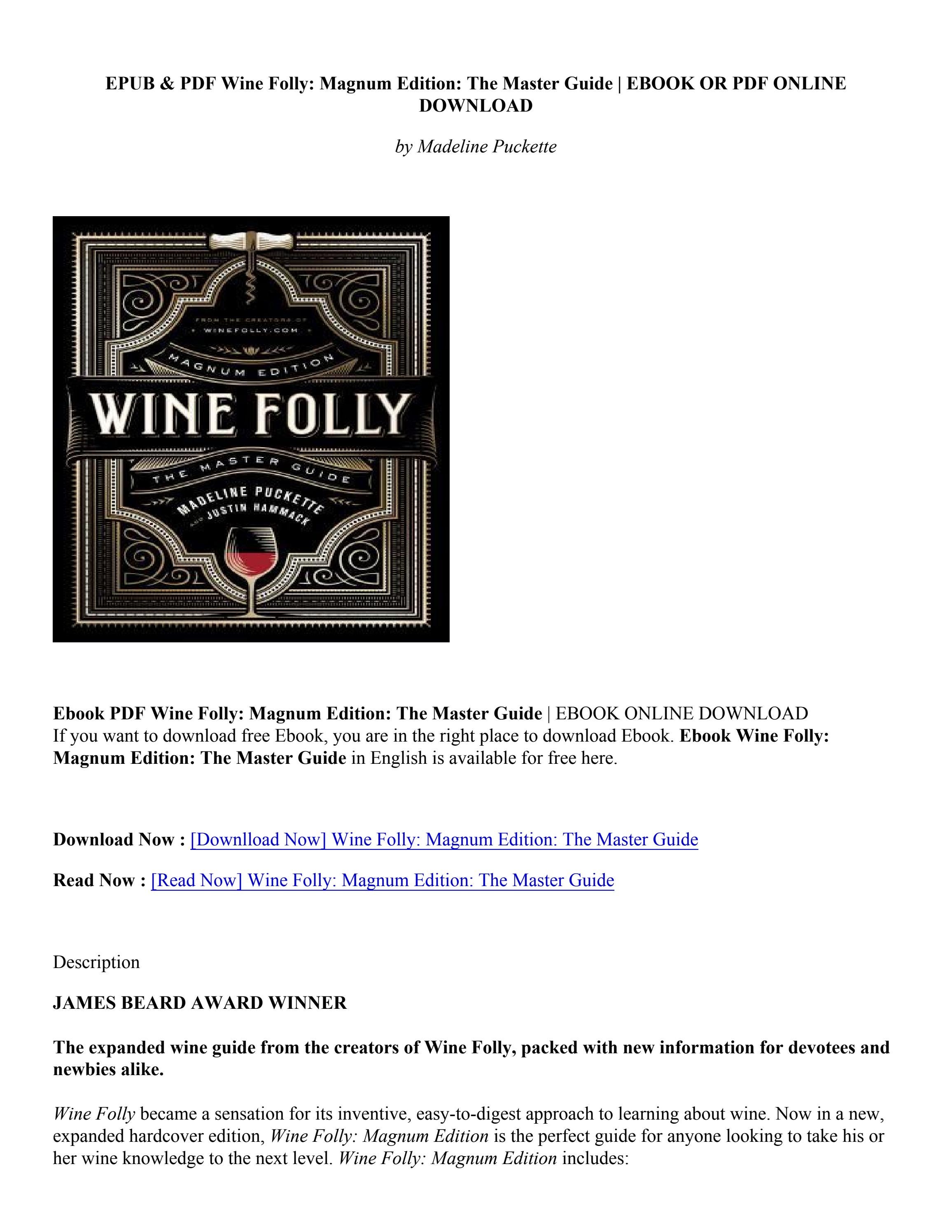 (Download PDF) Wine Folly Magnum Edition The Master Guide Madeline