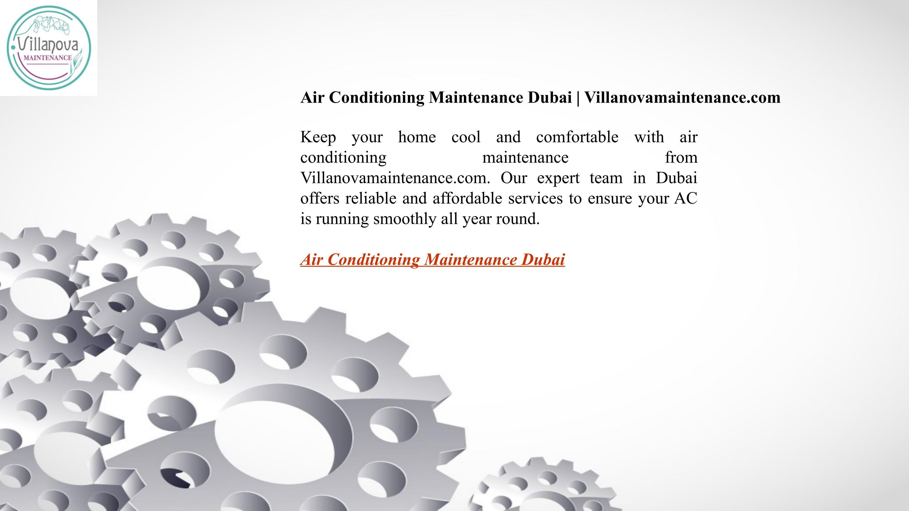 Air Conditioning Maintenance Dubai by