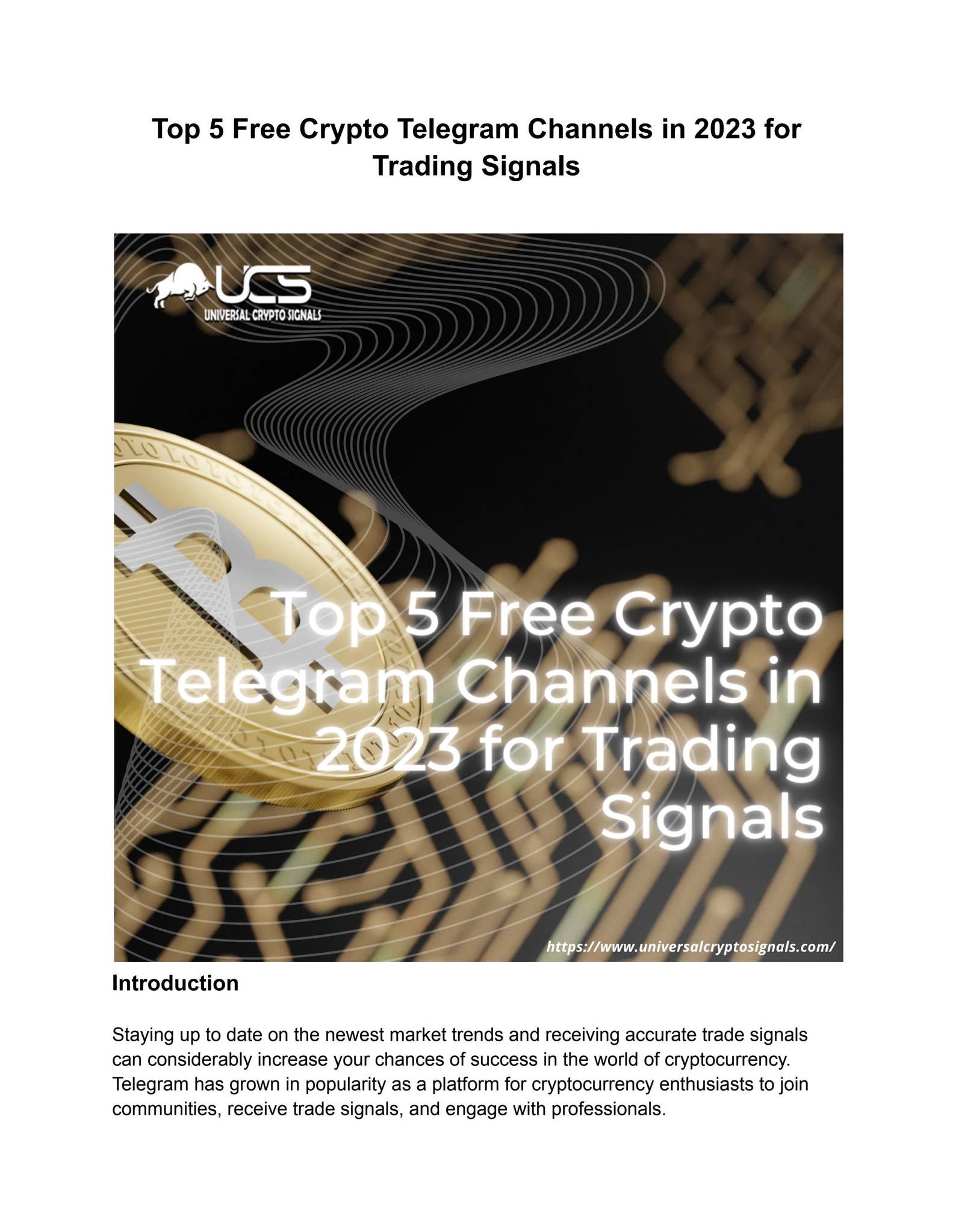 Top 5 Crypto Signals Telegram Channels by Universal Crypto Signals - Issuu