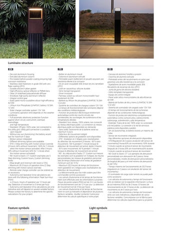 灯饰手册 太阳能 Integrated Luminaires ( 法文 版本 ) 第 8 页