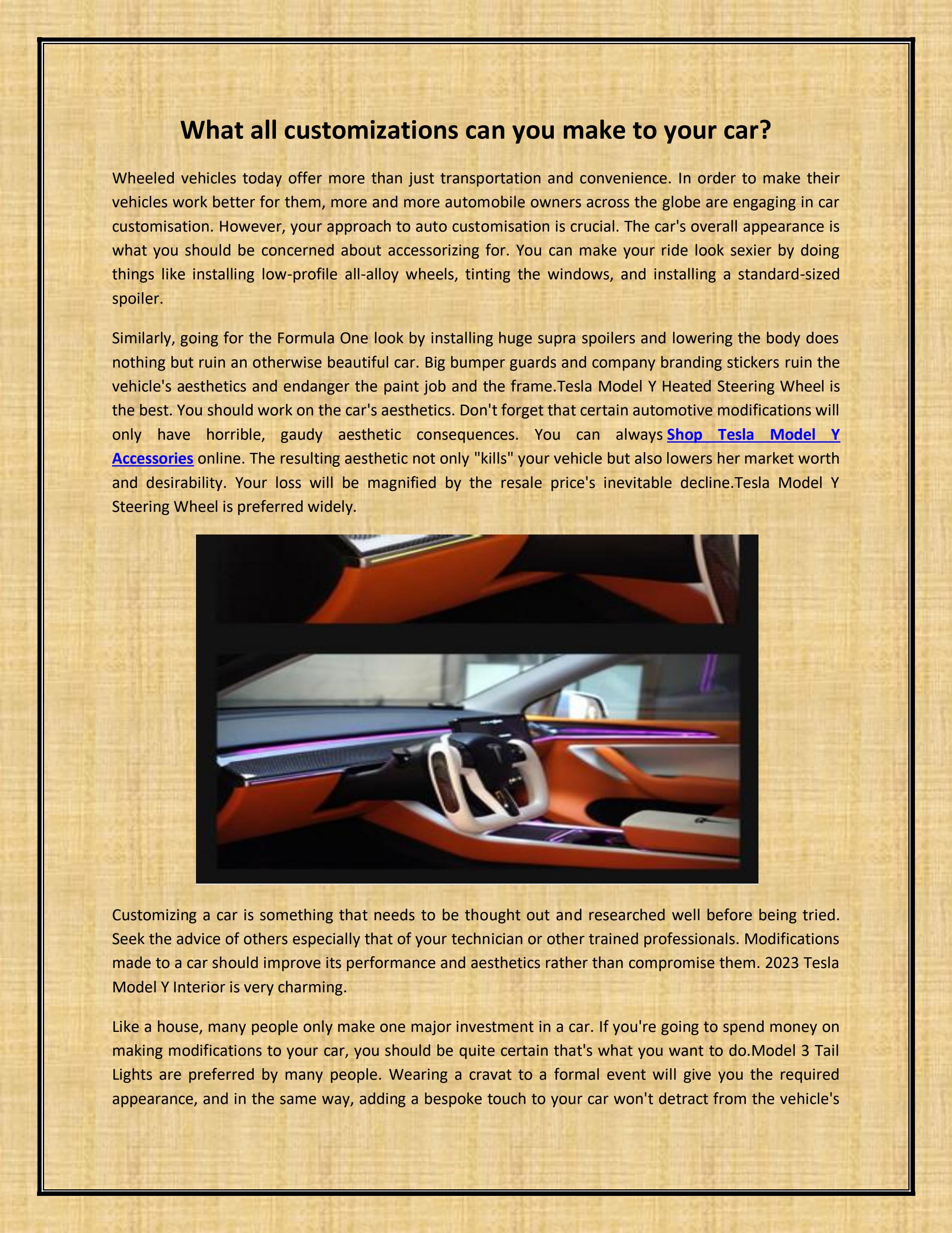 What all customizations can you make to your car? by JOKER ACE Issuu