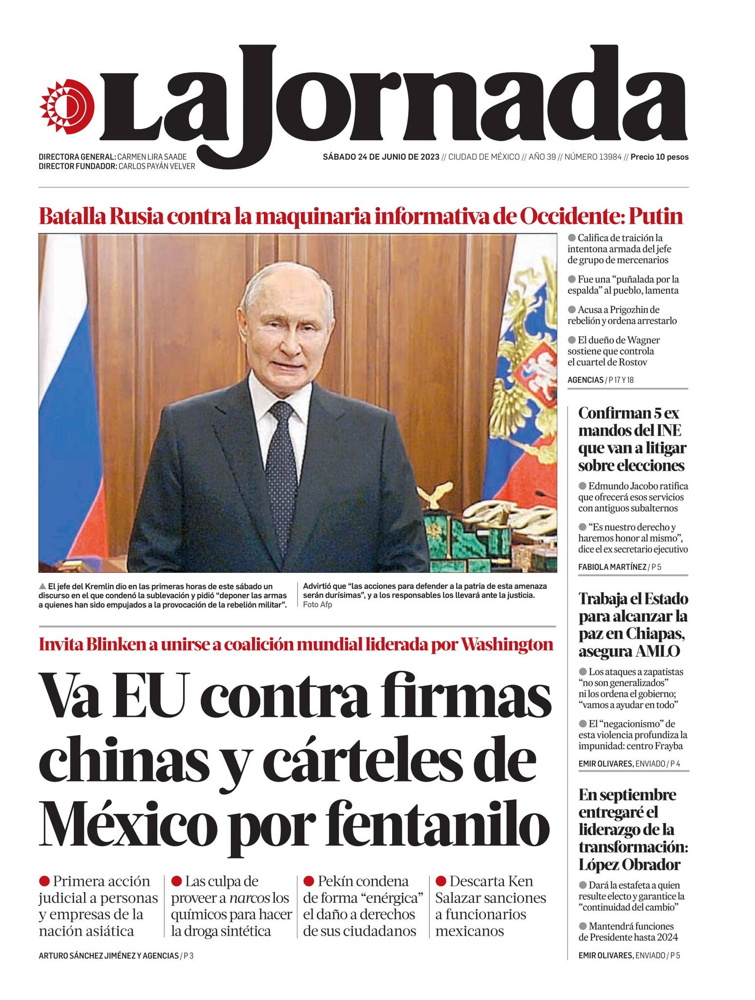 La Jornada, 24/06/2023 by La Jornada - Issuu