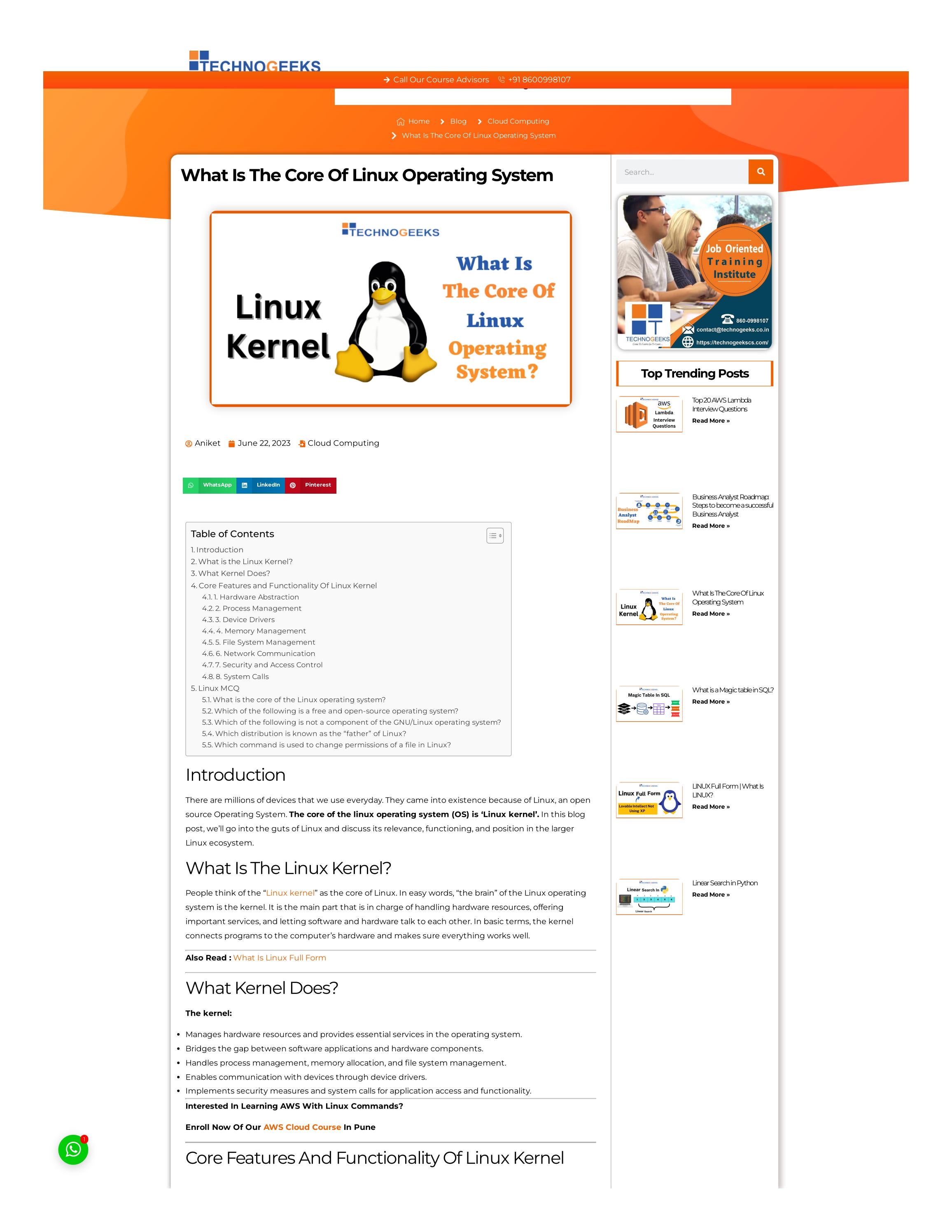 What is the Core Of linux Operating System? by technoexperts - Issuu