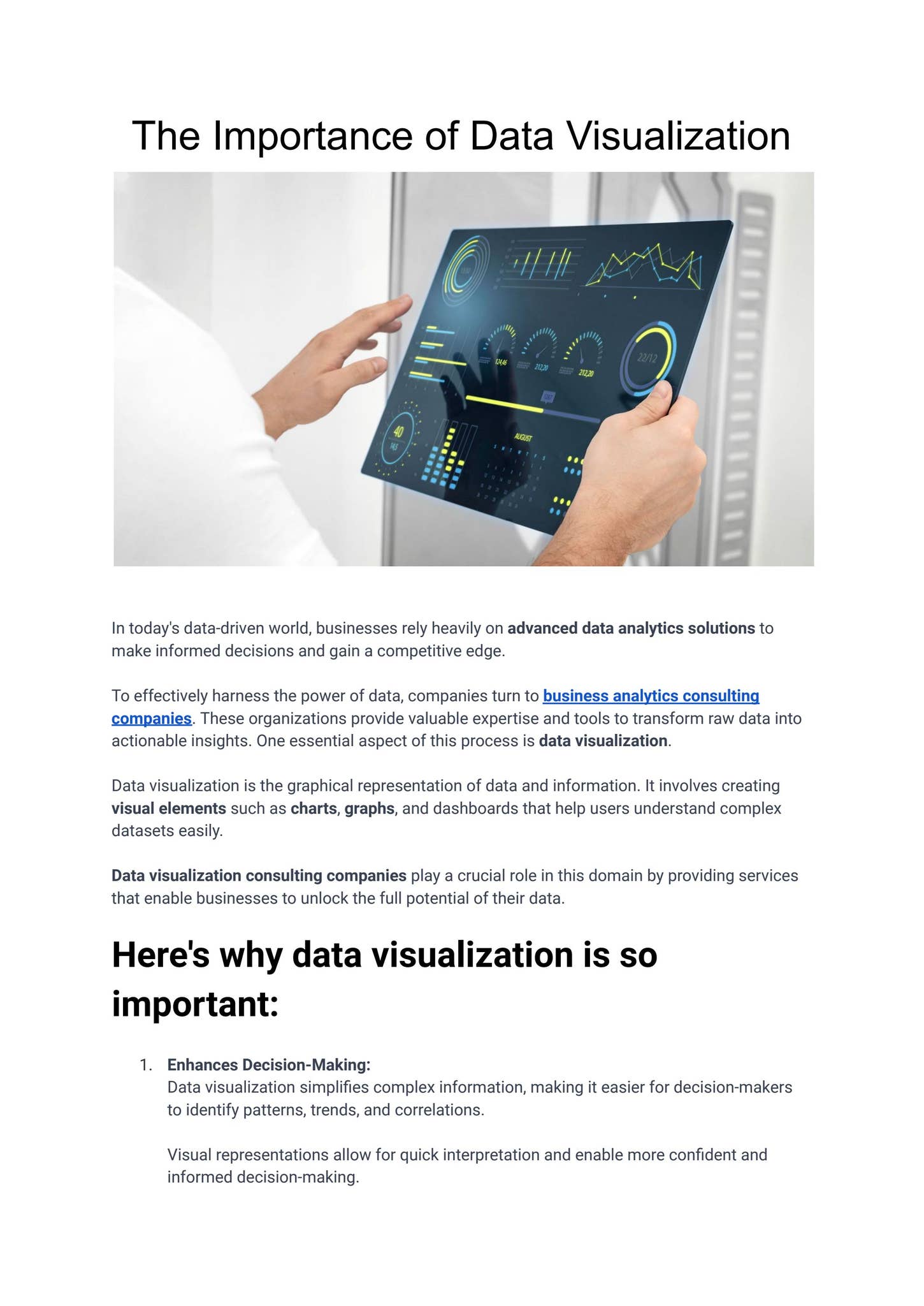 importance of data visualization in analytics | data... The Importance of Data Visualization by Quilytics SEO - Issuu