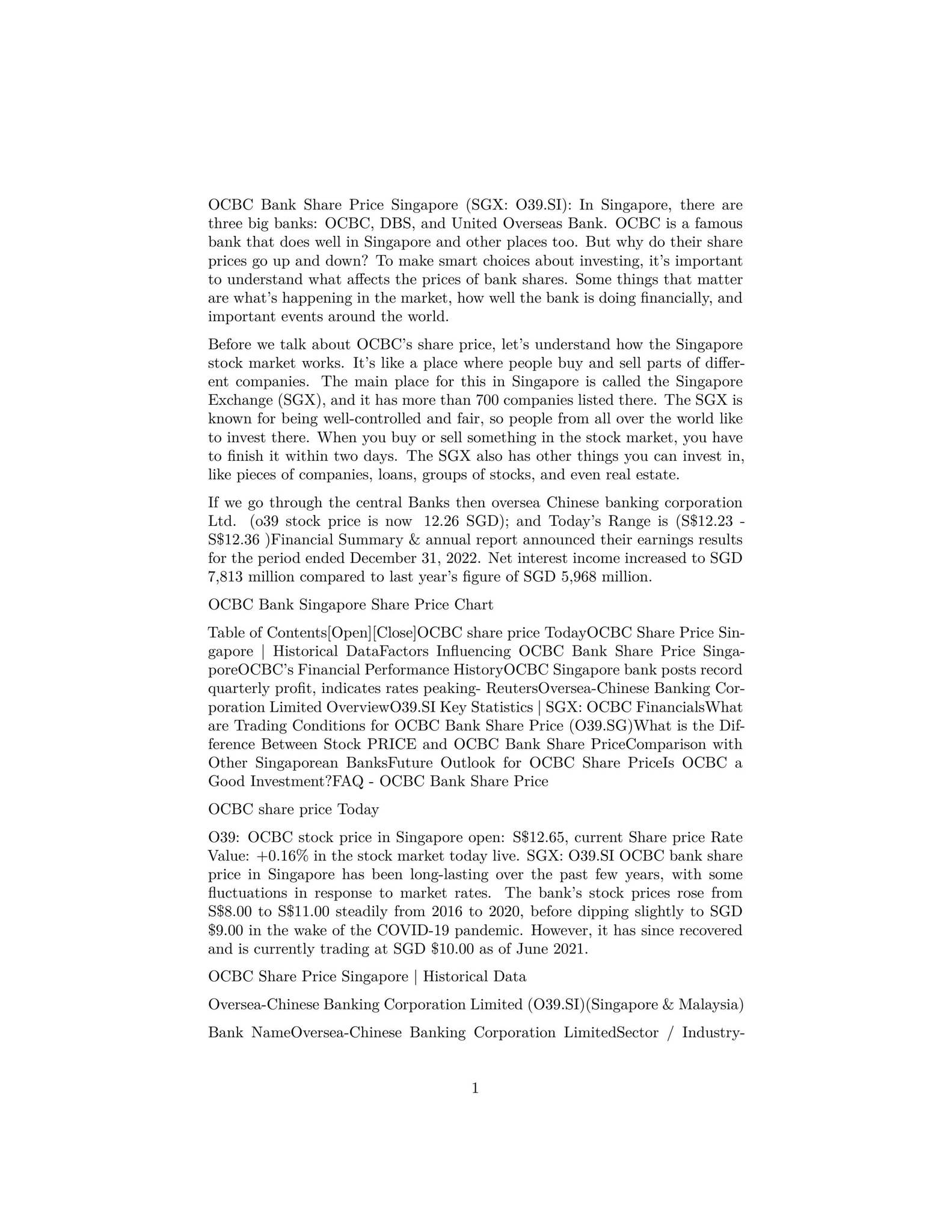OCBC Share Price Singapore Stock Today (SGX: O39.SI)) by Ron Wilson - Issuu