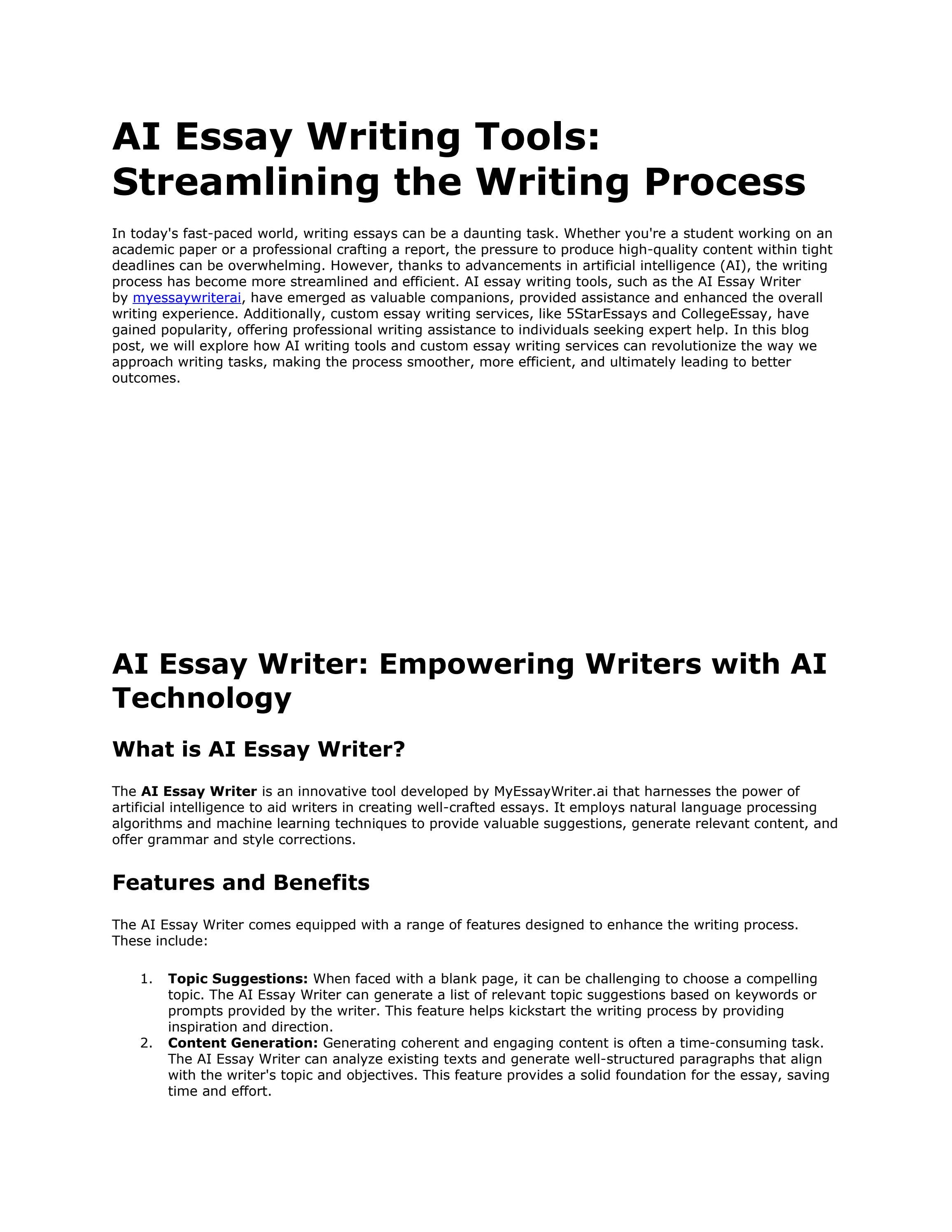 AI Essay Writing Tools Streamlining the Writing Process by Zack