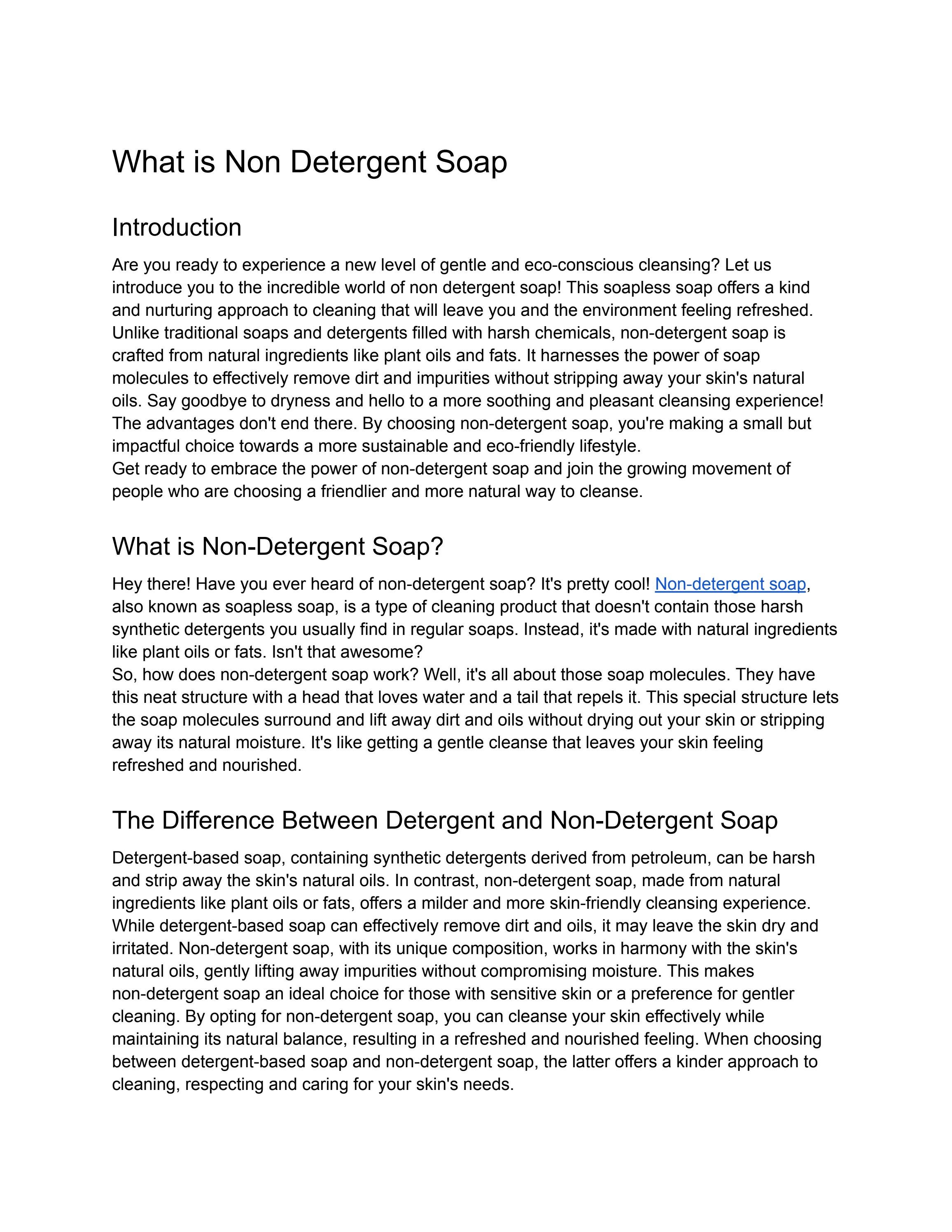What is Non Detergent Soap by Mitchell jon Issuu