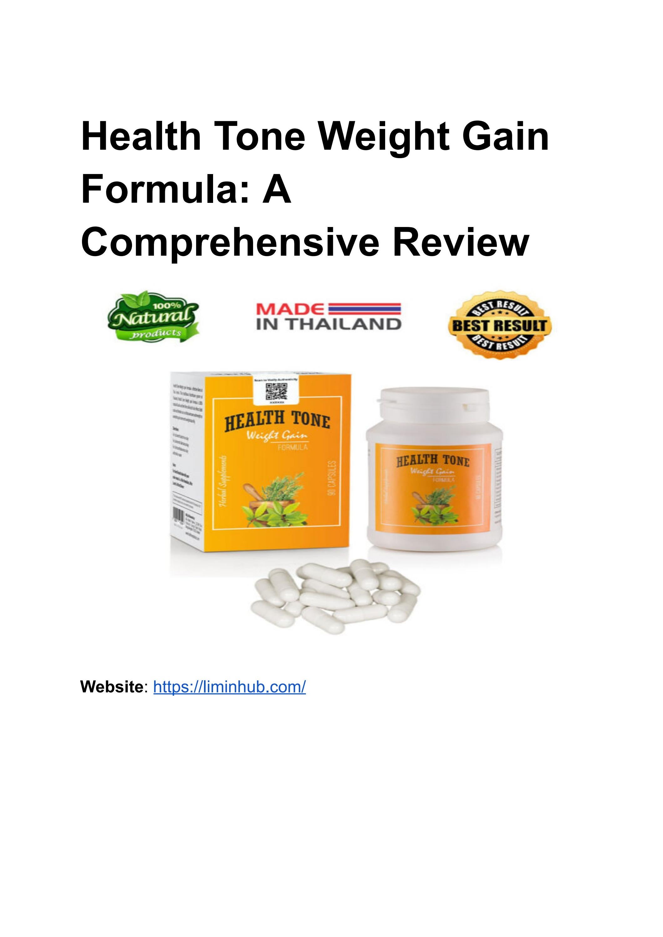 Health Tone Weight Gain Formula A Comprehensive Review by LIMINHUB Issuu