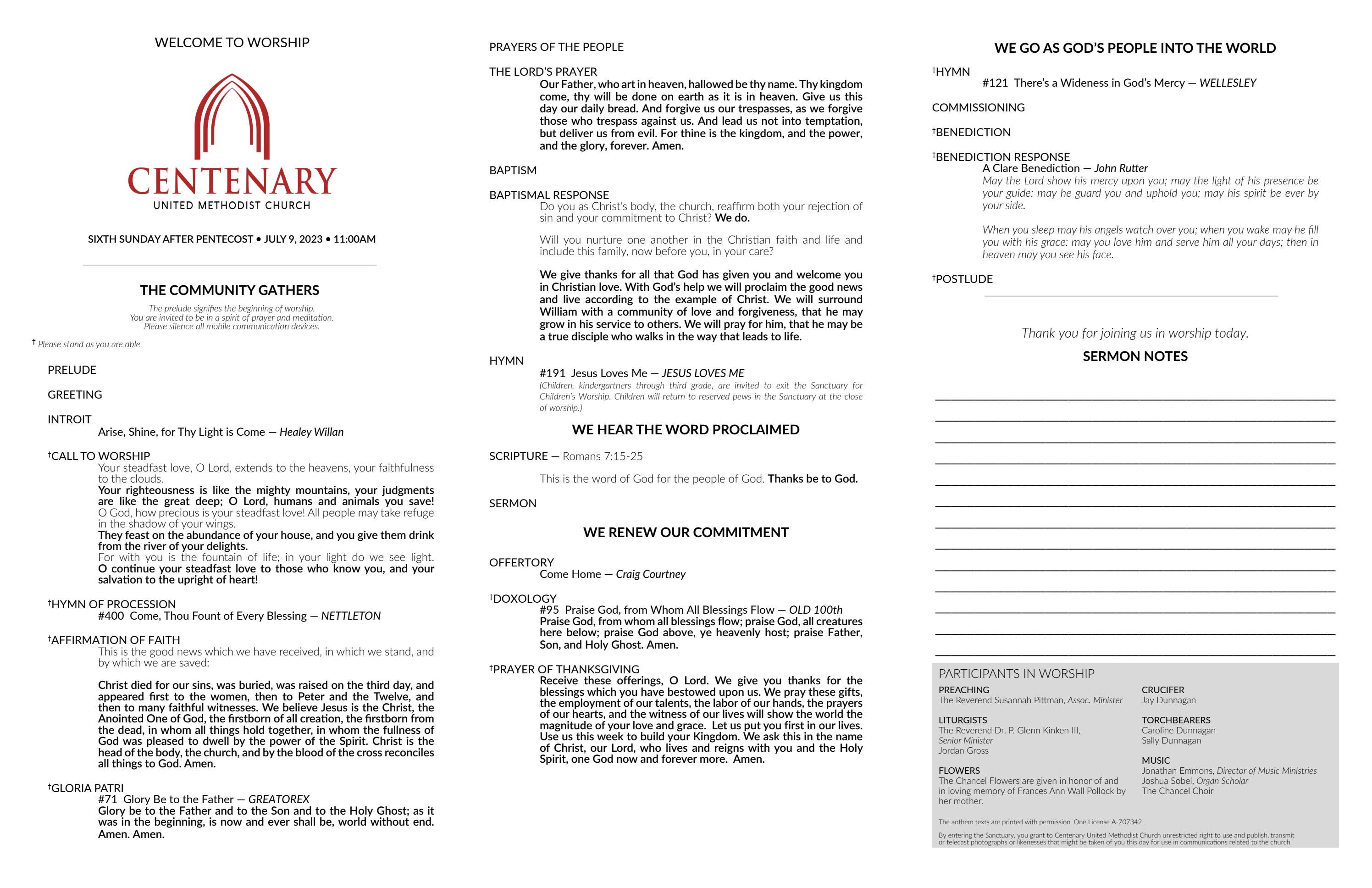 July 9, 2023 • 11am Worship by Centenary United Methodist Church Issuu