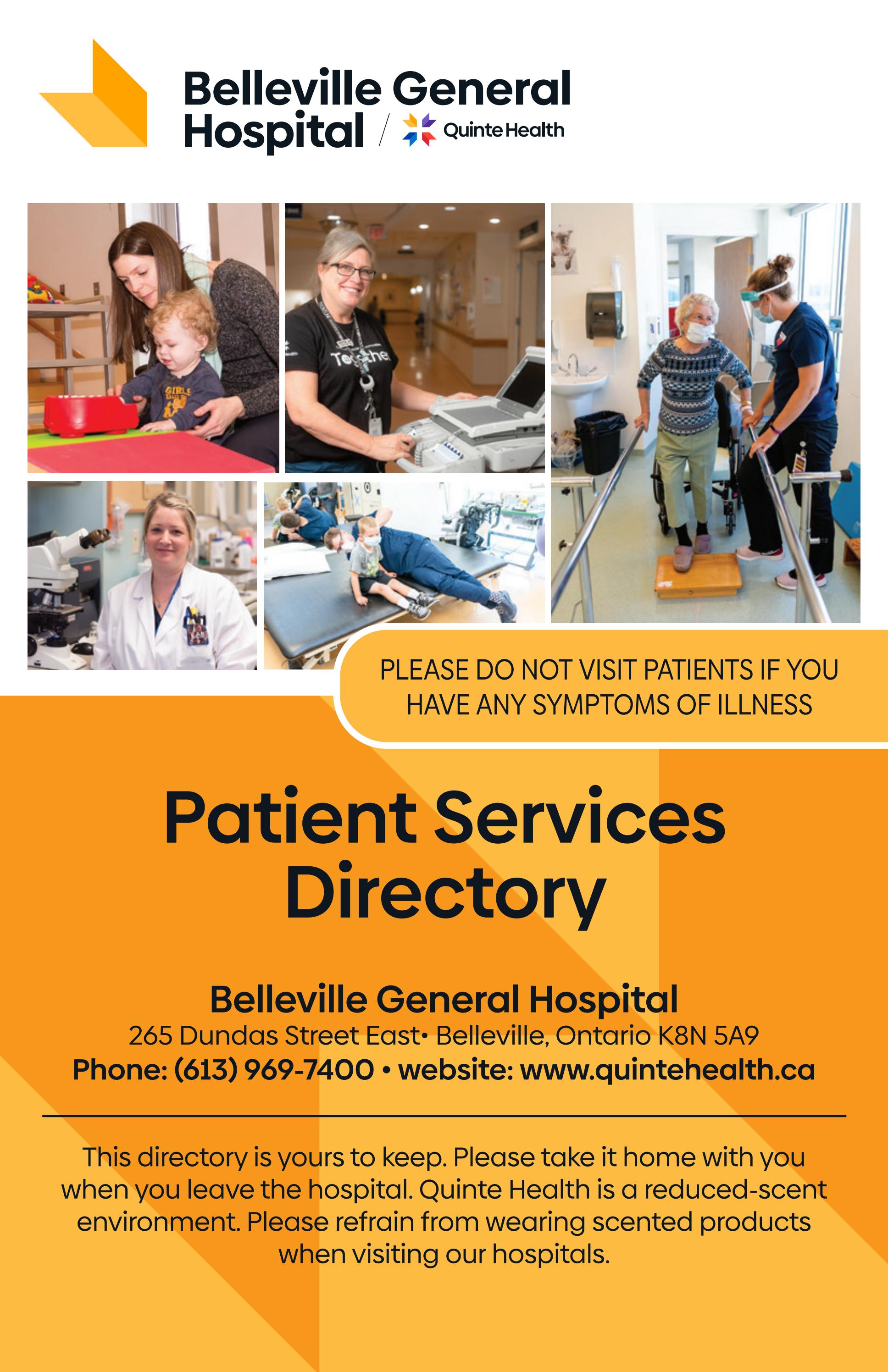 Quinte Health Belleville General Patient Services Directory by Willow