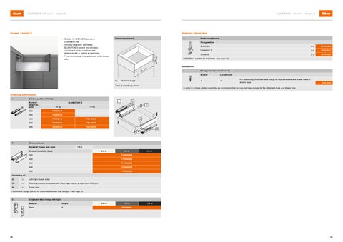 Blum LEGRABOX - Ordering and planning information 第 11 页