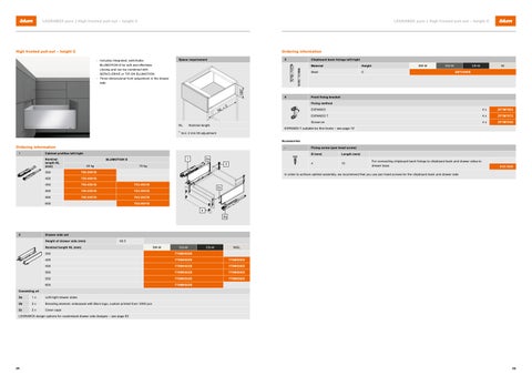 Blum LEGRABOX - Ordering and planning information 第 13 页