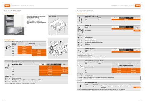Blum LEGRABOX - Ordering and planning information 第 16 页